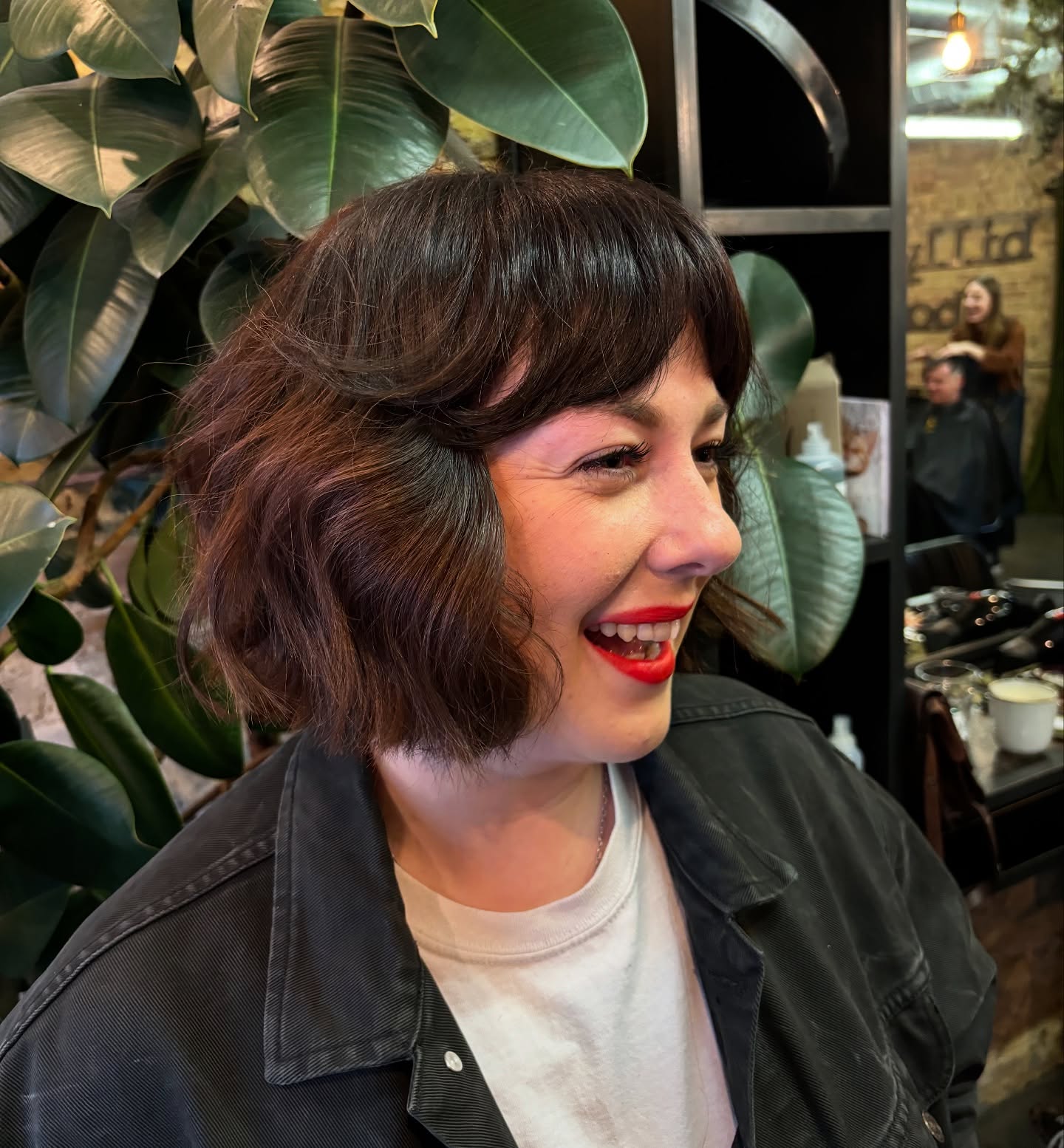 Chic Textured French Bob with Curly Ends