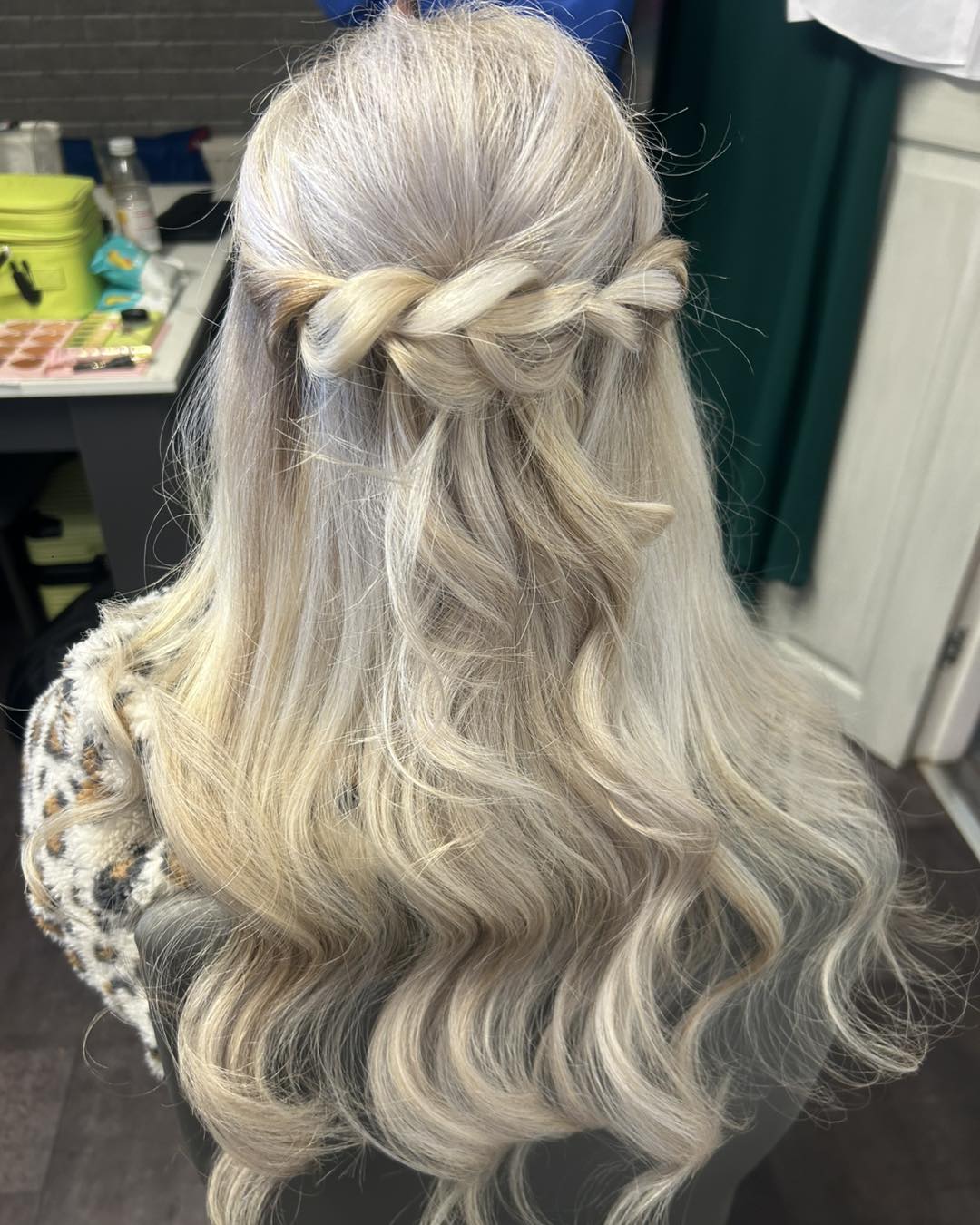 Elegant Braided Half Up Half Down with Soft Waves