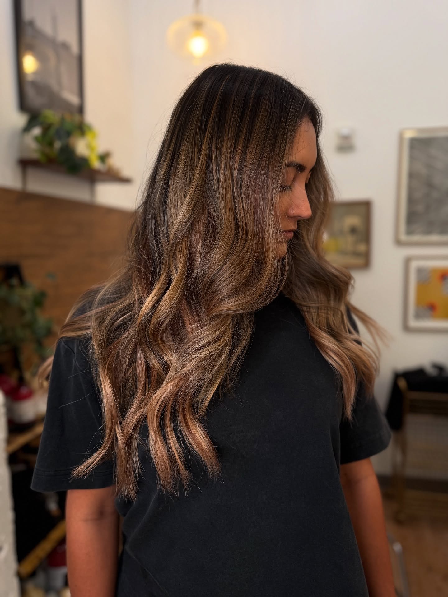 Long Mushroom Bronde with Soft Waves