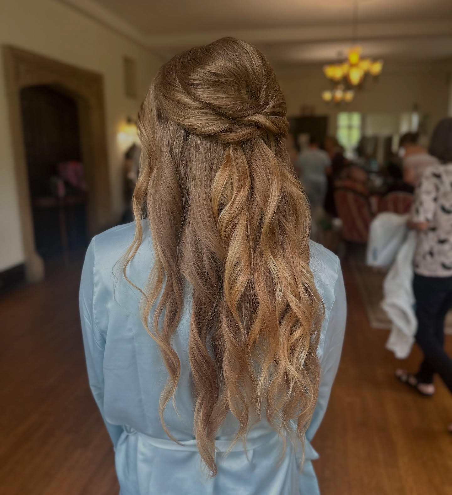 Romantic Half Up Half Down Twisted Waves
