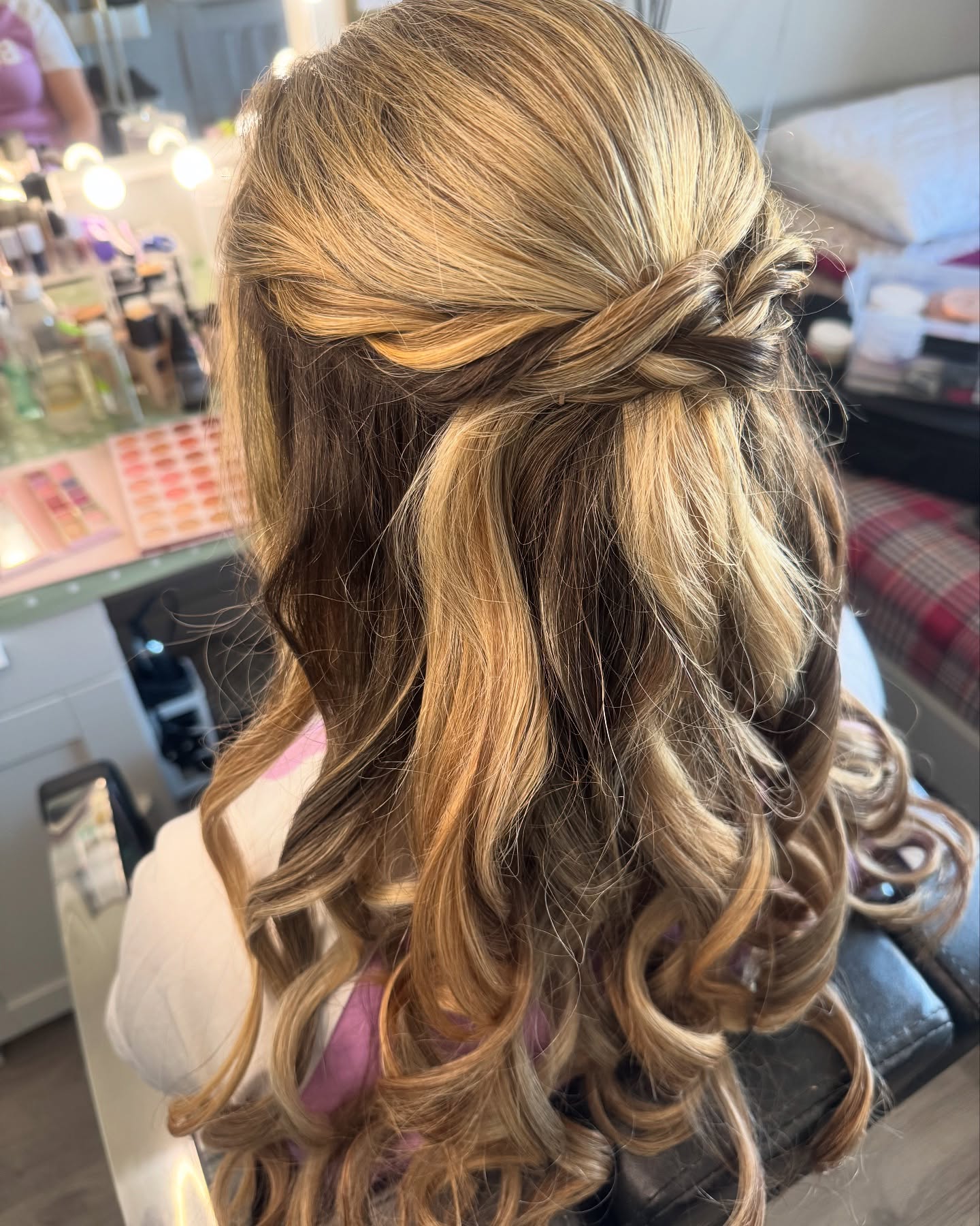 Romantic Twisted Half Up Half Down Curls