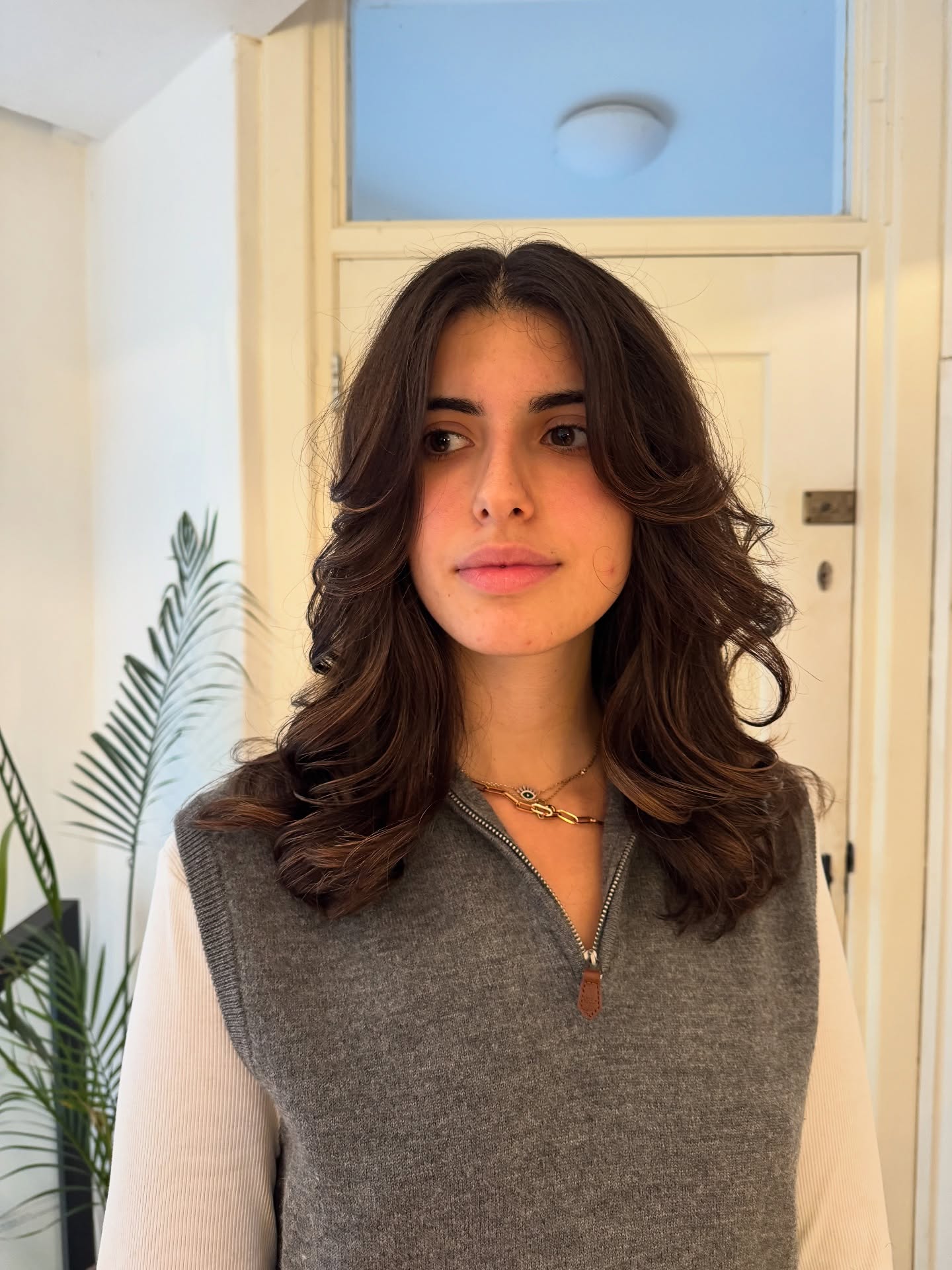 Soft Chestnut Curls with Voluminous Body