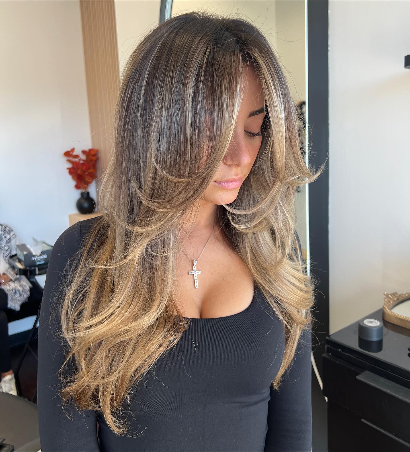 Stylish Long Soft Layered Cut with Subtle Highlights