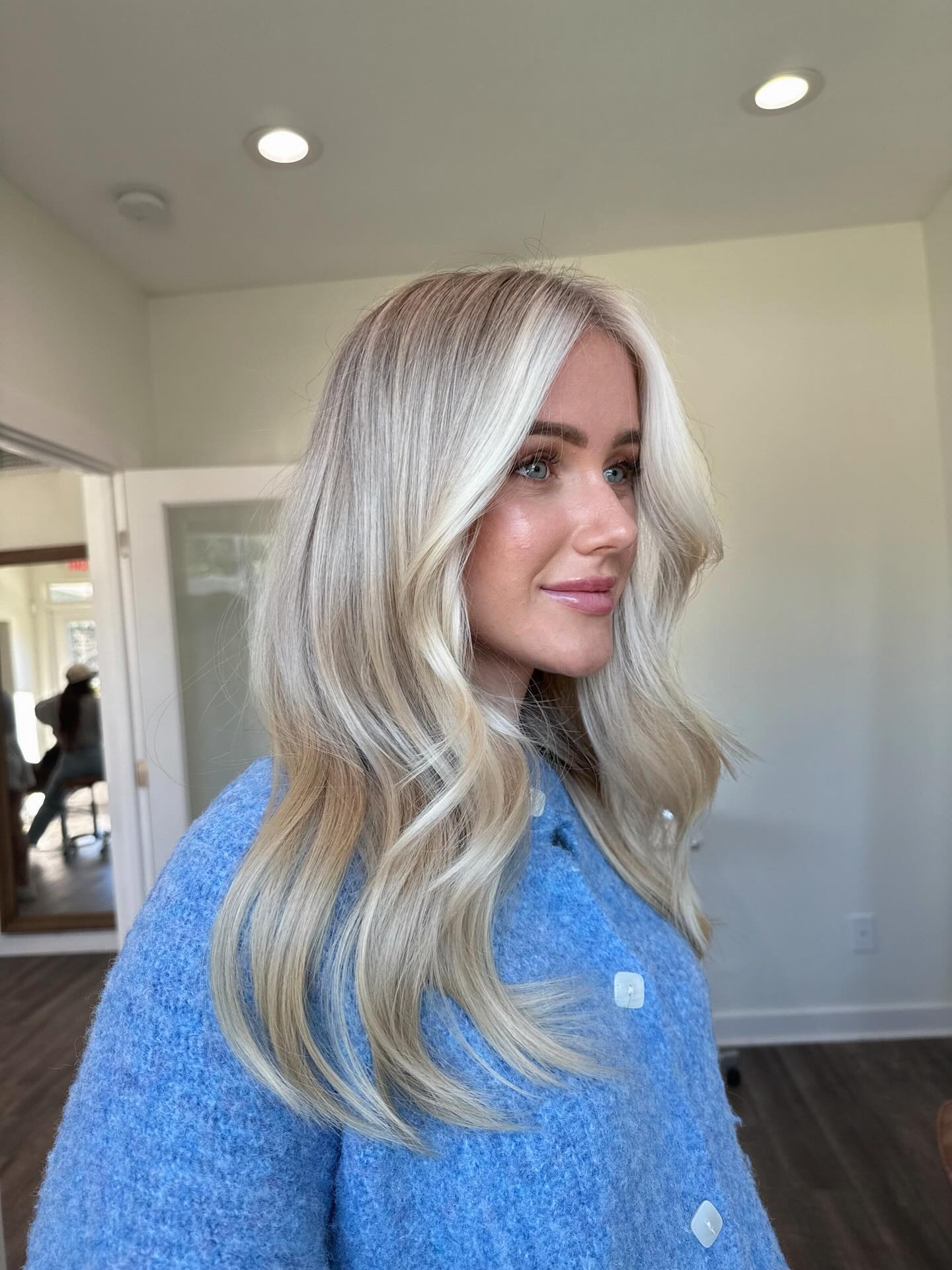 Sunlit Long Layers with Soft Blonde Balayage