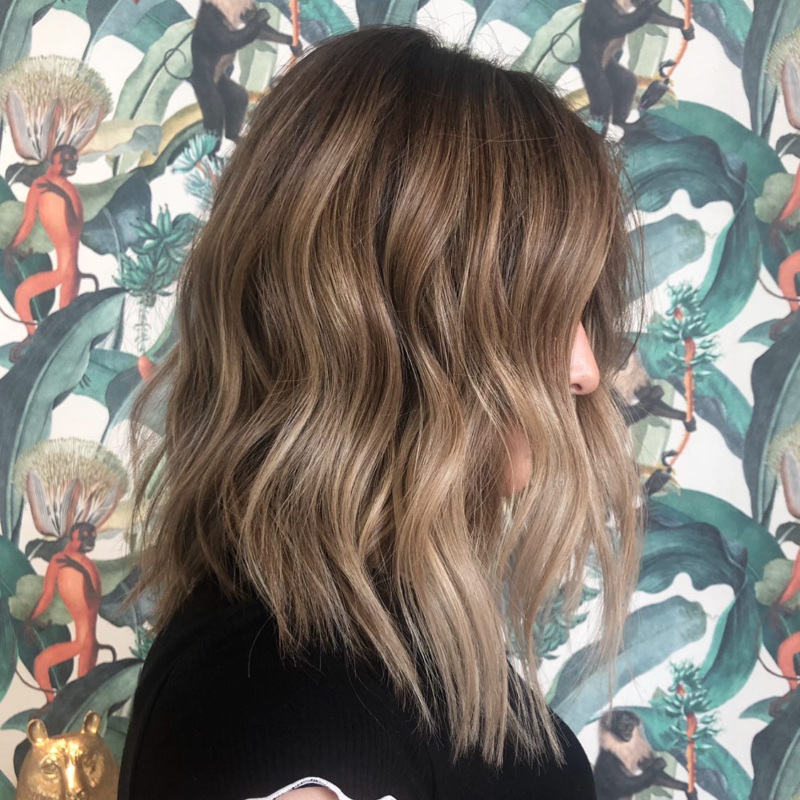 Textured Bronde Lob with Beachy Waves