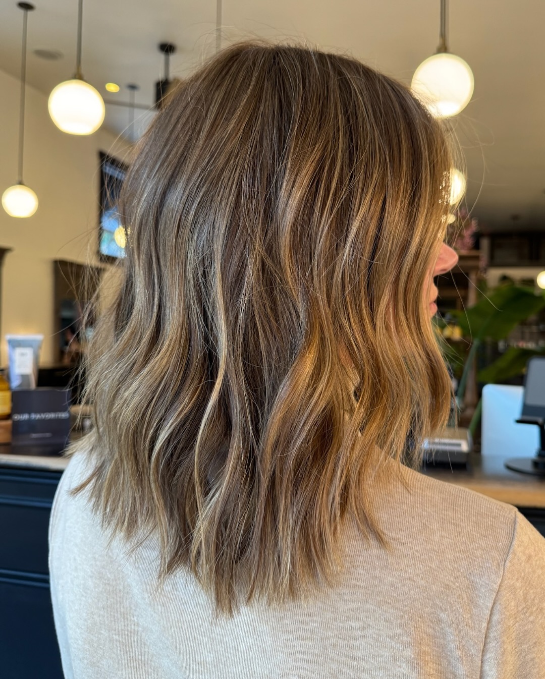 Textured Bronde Lob with Natural Waves