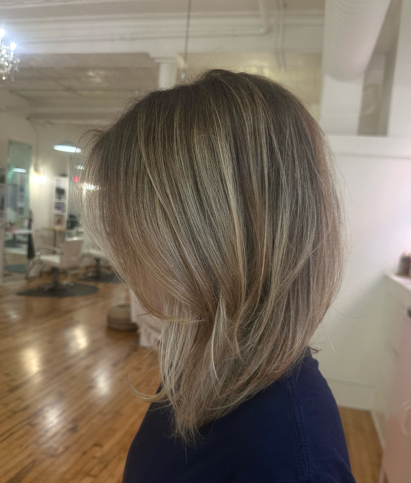 Textured Bronde Lob with Soft Layers