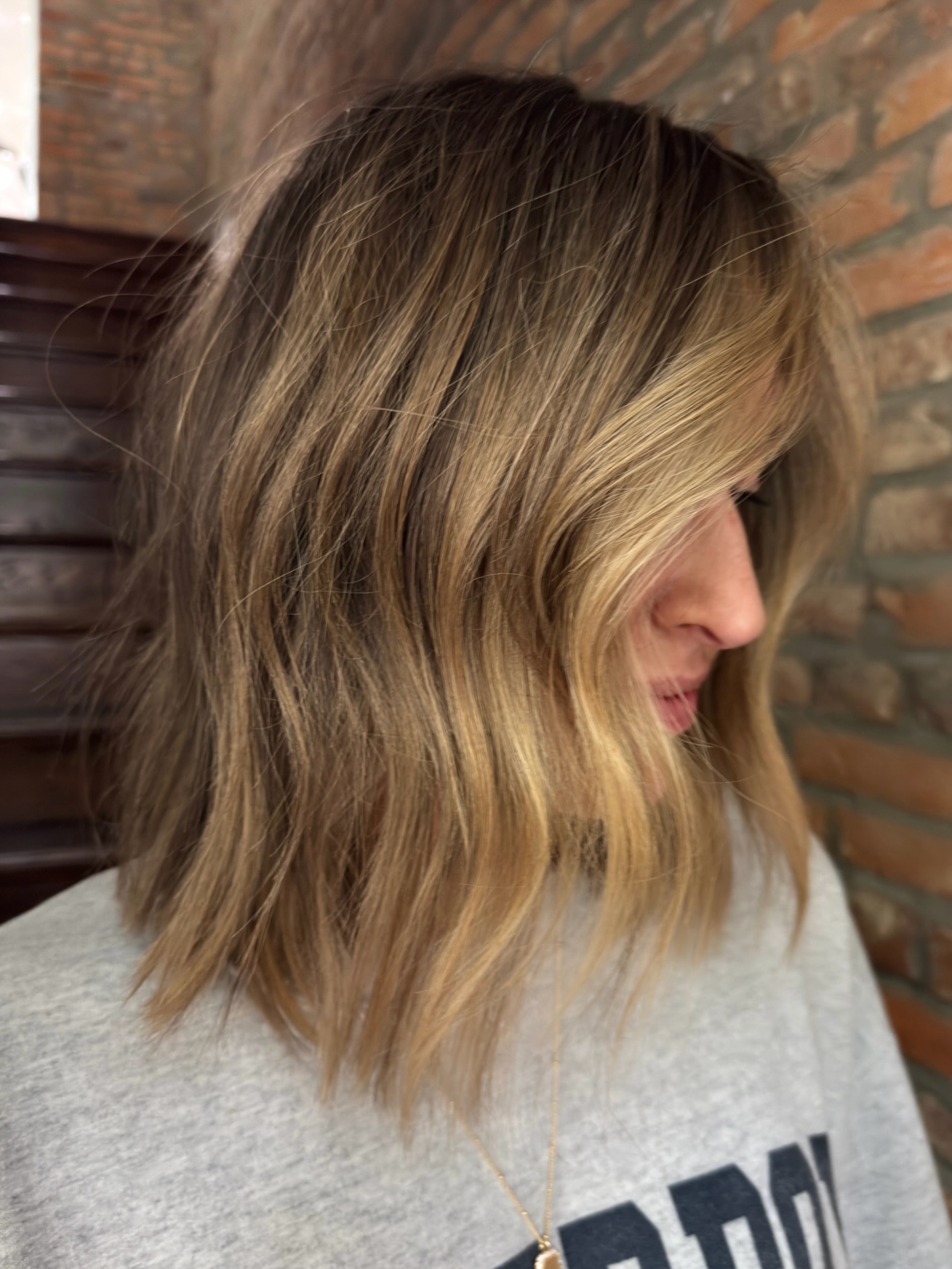 Textured Bronde Lob with Soft Waves