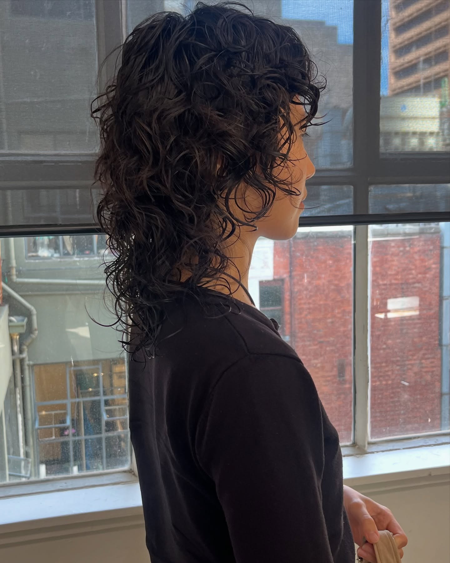 Textured Curly Mullet with Defined Layers