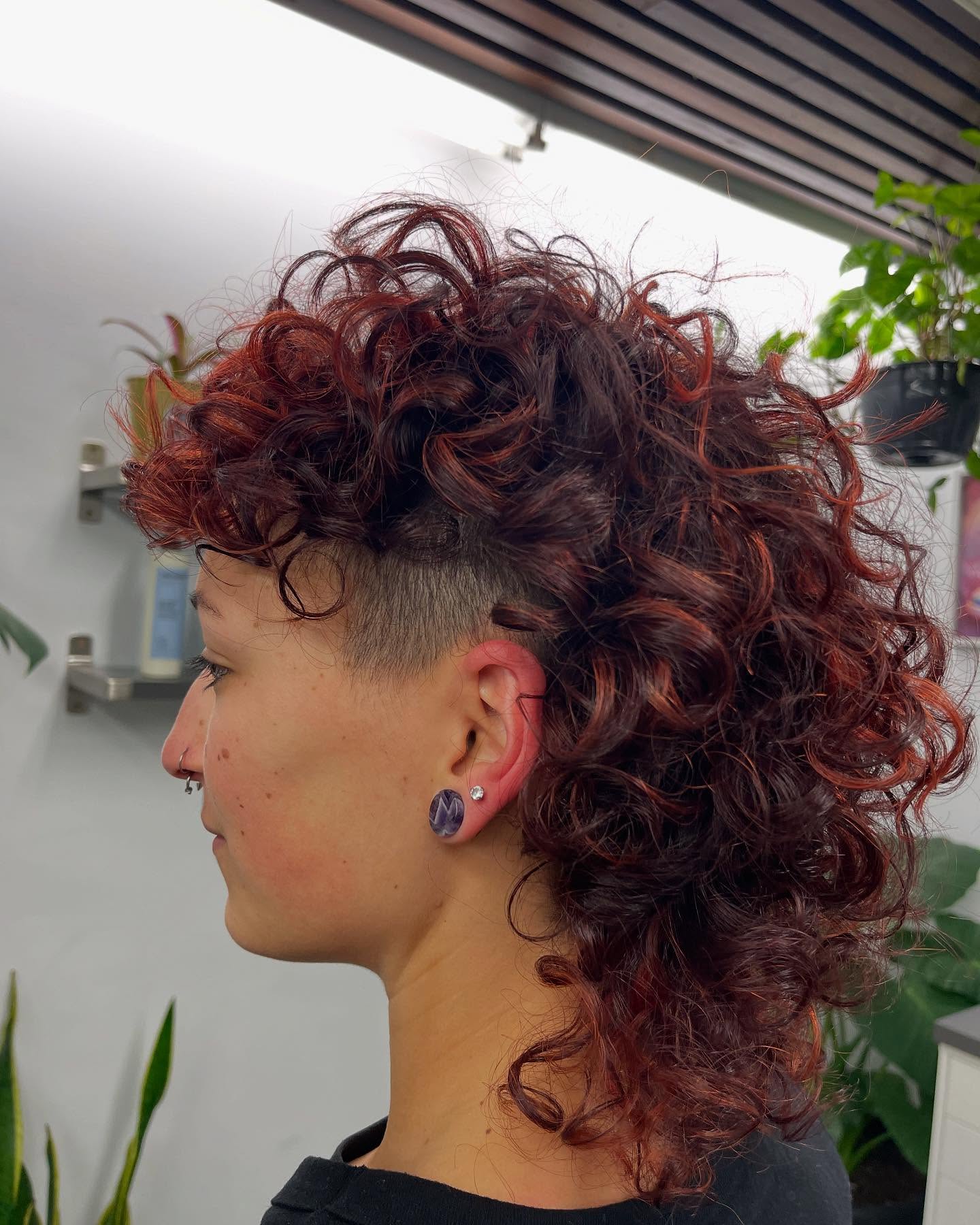Textured Curly Mullet with Undercut