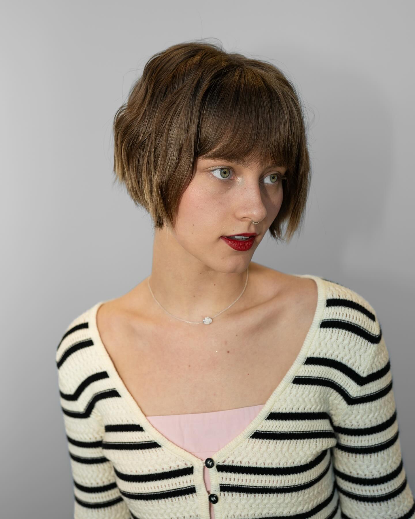 Textured French Bob with Playful Fringe