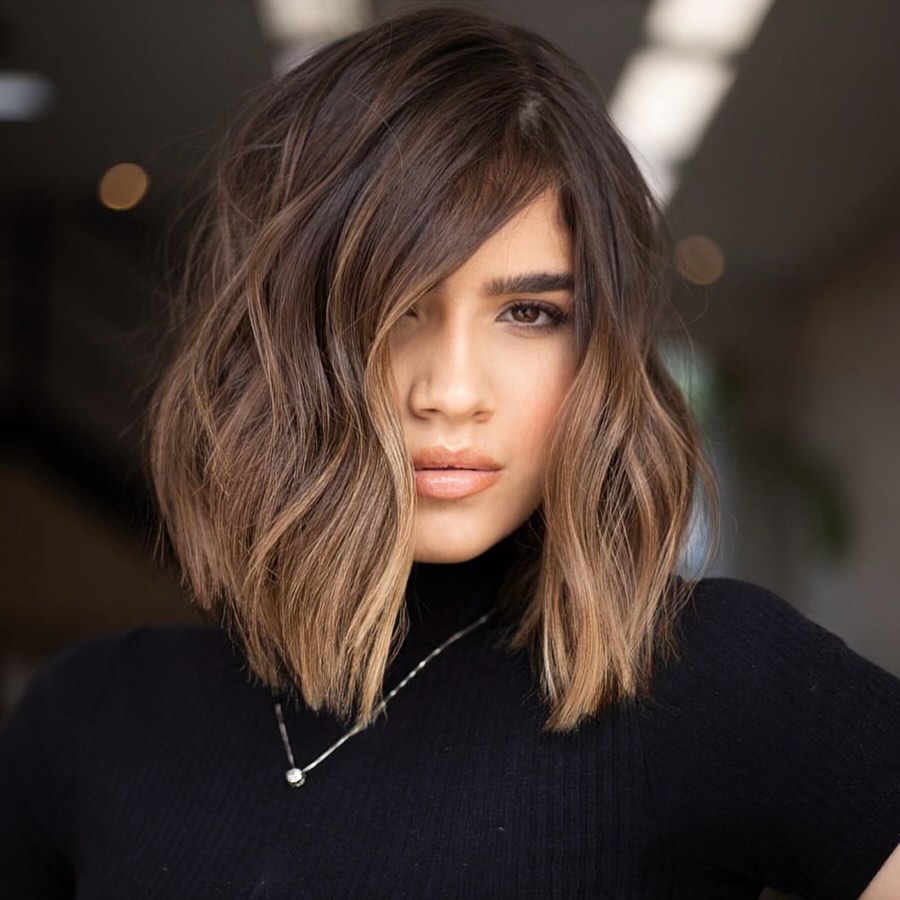 Textured Ombre Lob with Soft Waves