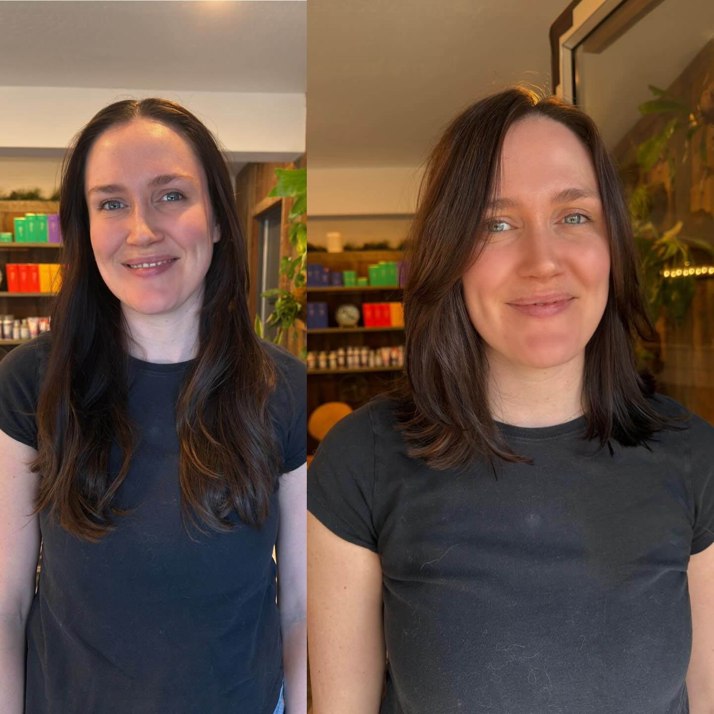 Versatile Chestnut Shoulder-Length Transformation