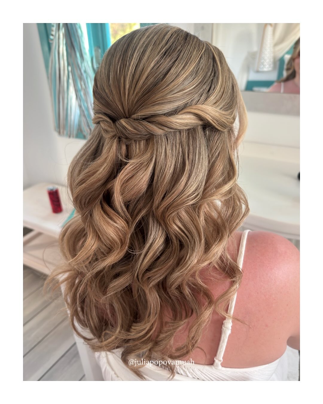 Whimsical Half Up Half Down Twisted Curls