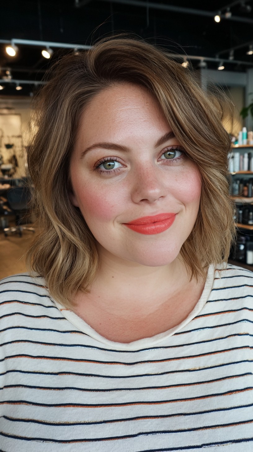 Breezy Side-Swept Wavy Bob