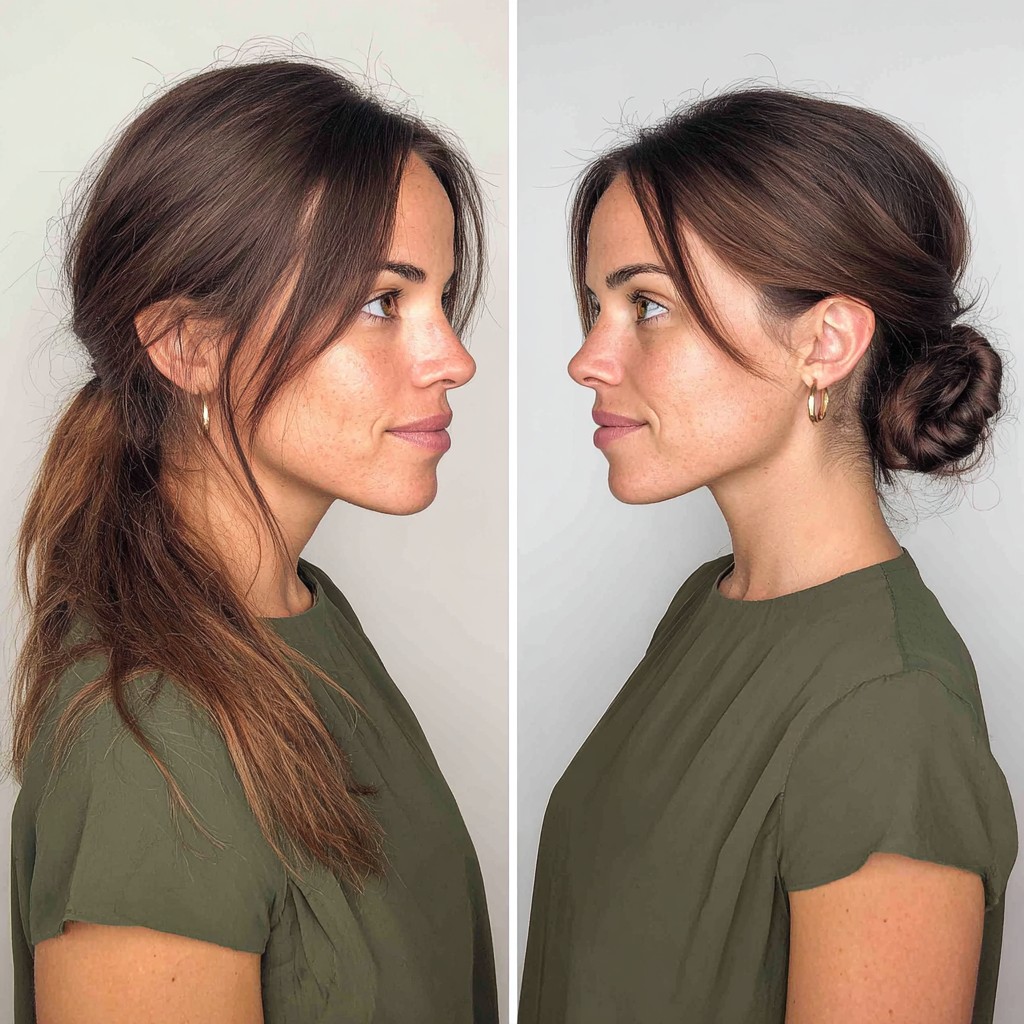 Casual Textured Bun with Soft Face-Framing Layers