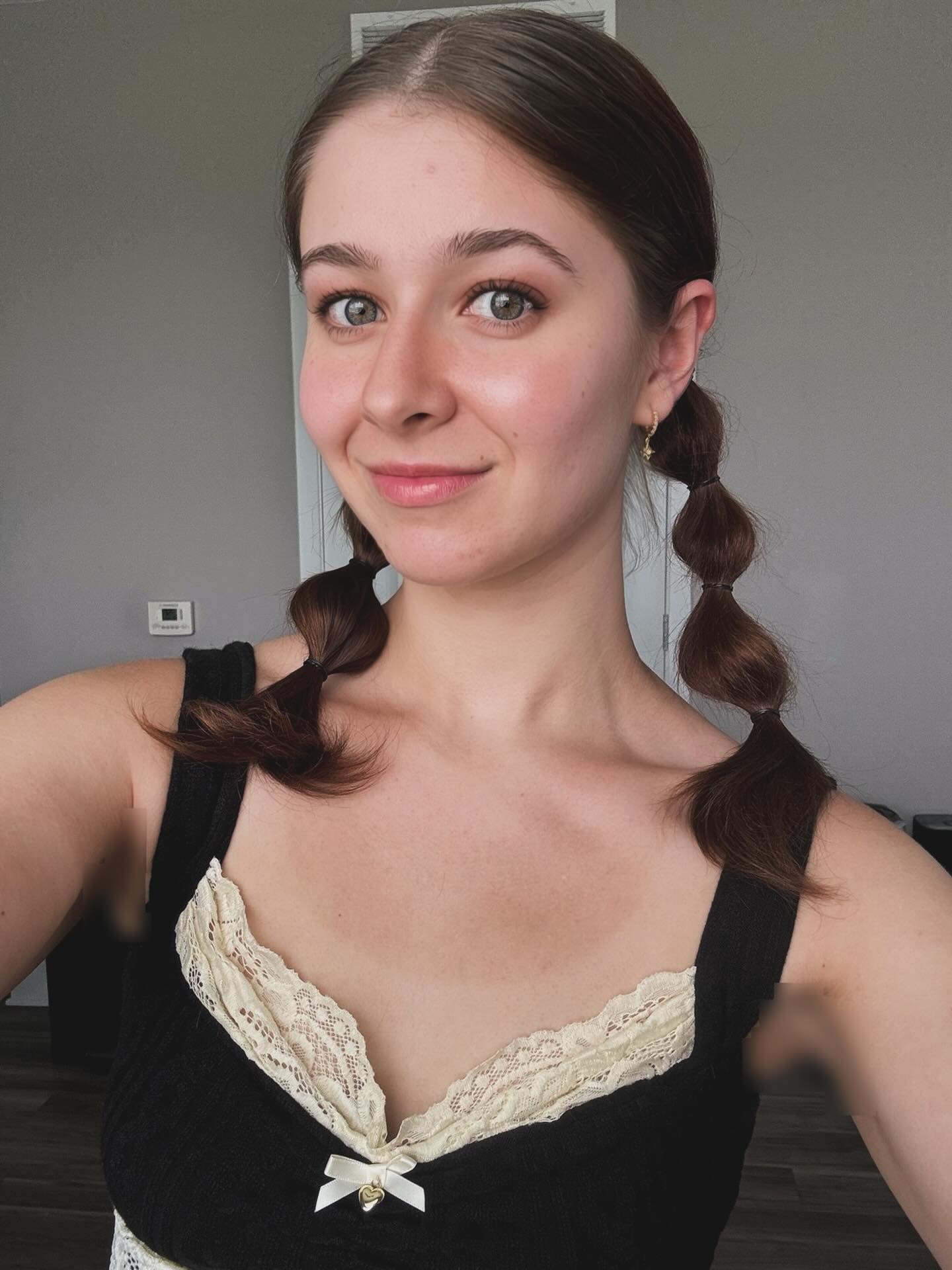 Charming Chestnut Pigtails with Twisted Ties