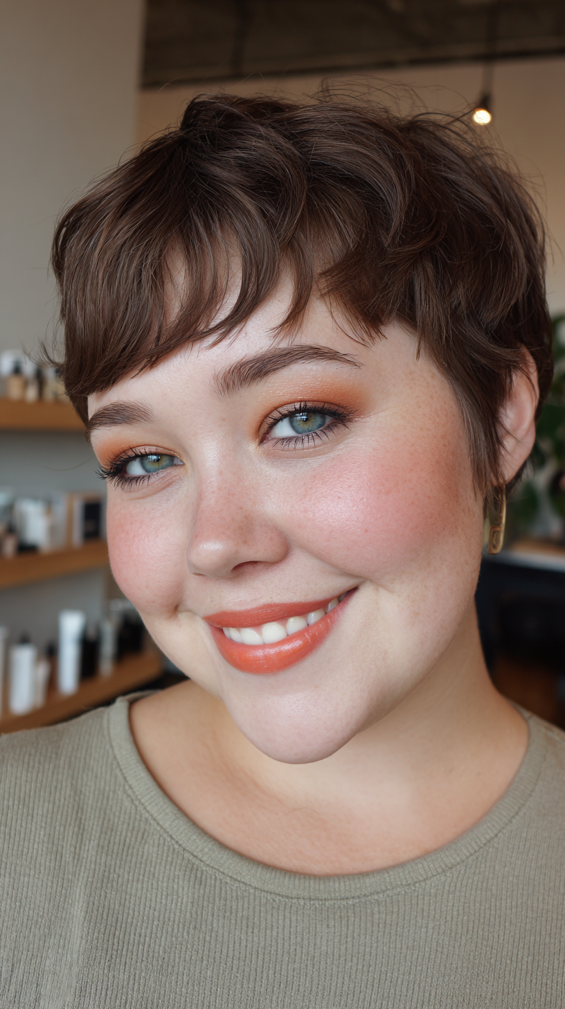 Charming Short Pixie Cut with Soft Bangs
