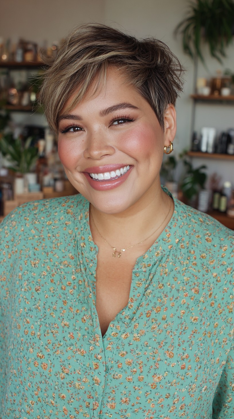Chic Tousled Pixie Cut with Textured Top