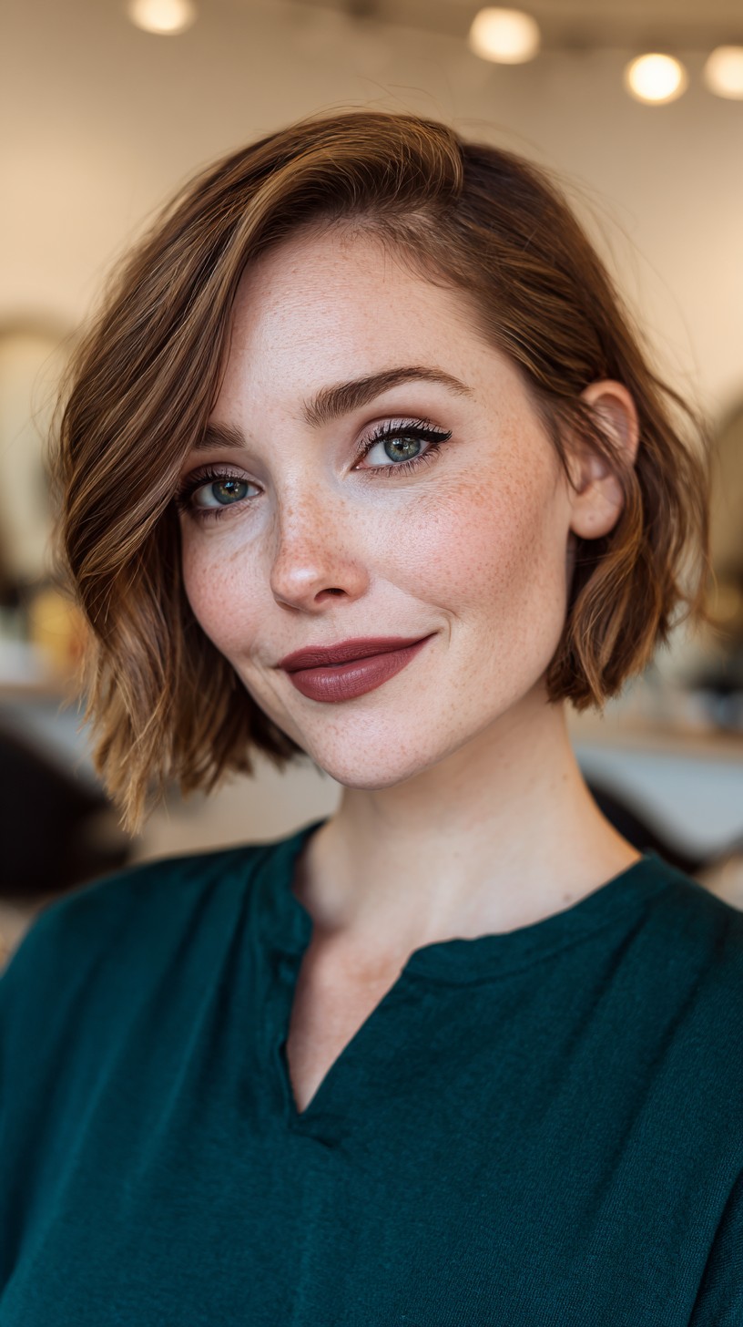 Deep-Chestnut-Textured-Wavy-Bob