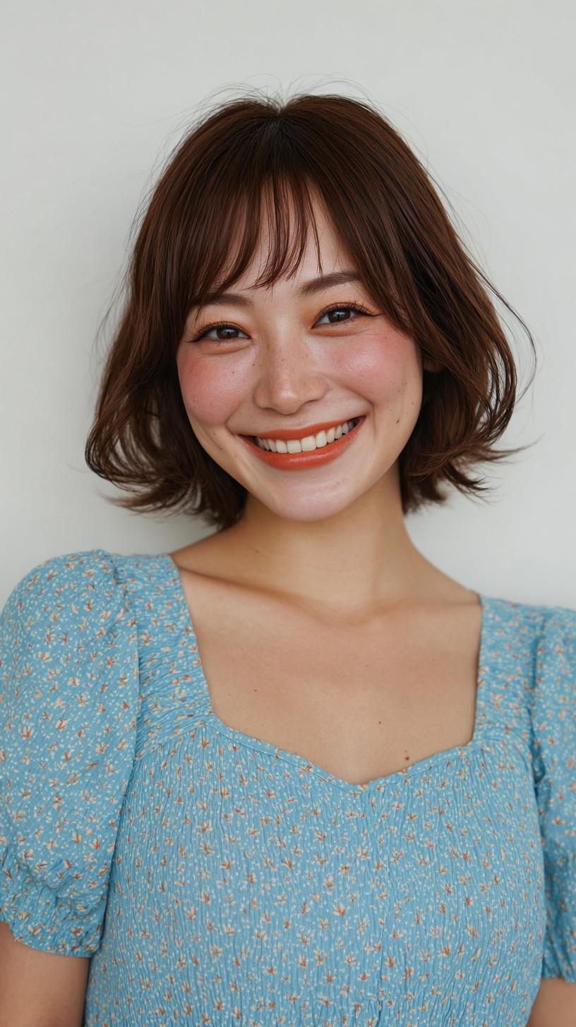 Effortless Chestnut Bob with Soft Waves