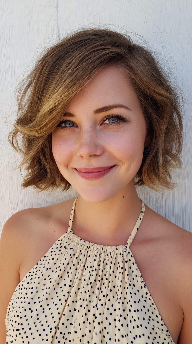 Effortlessly Chic Textured Bob with Soft Waves