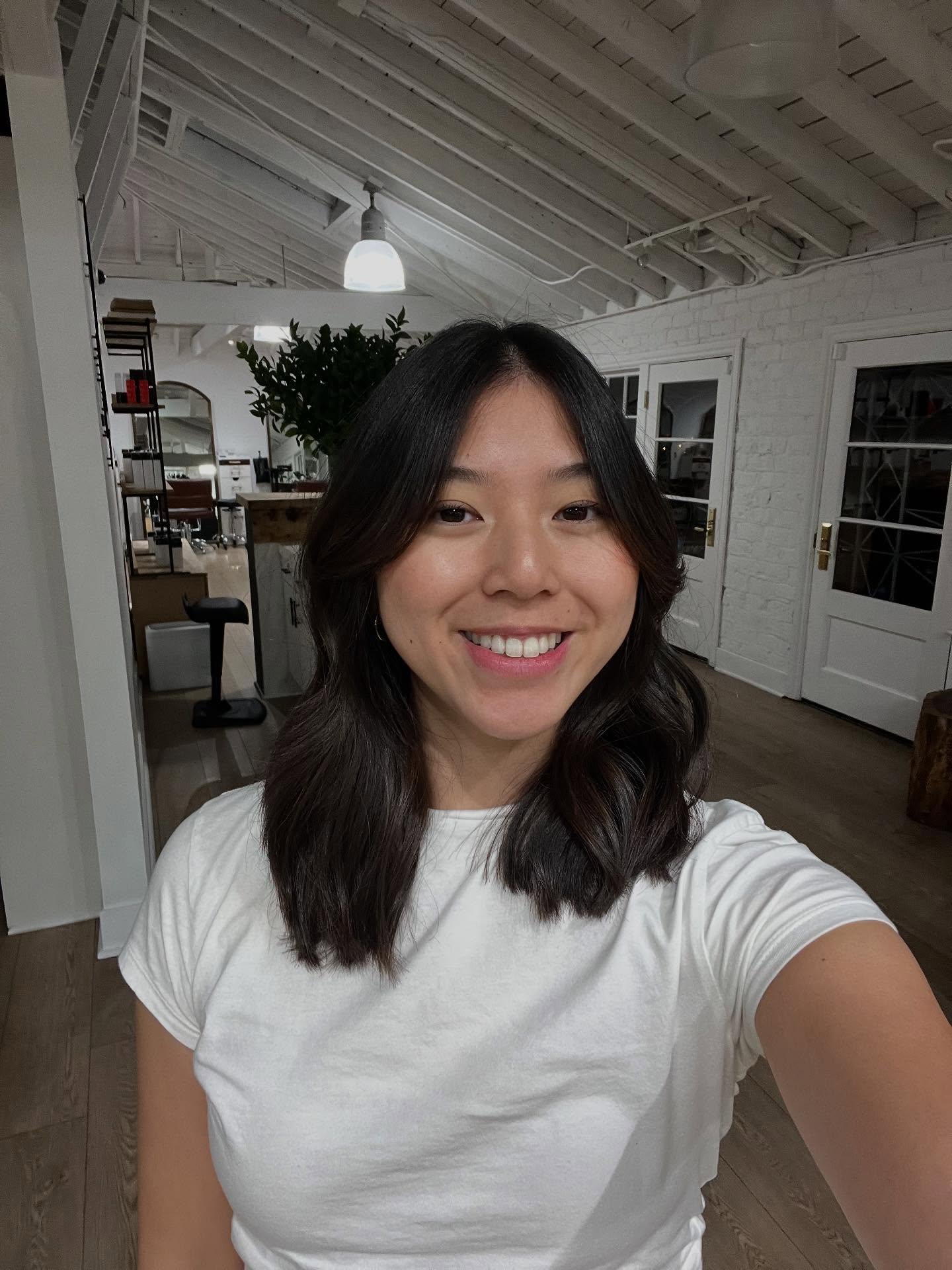 Elegant Chocolate Lob with Soft Waves