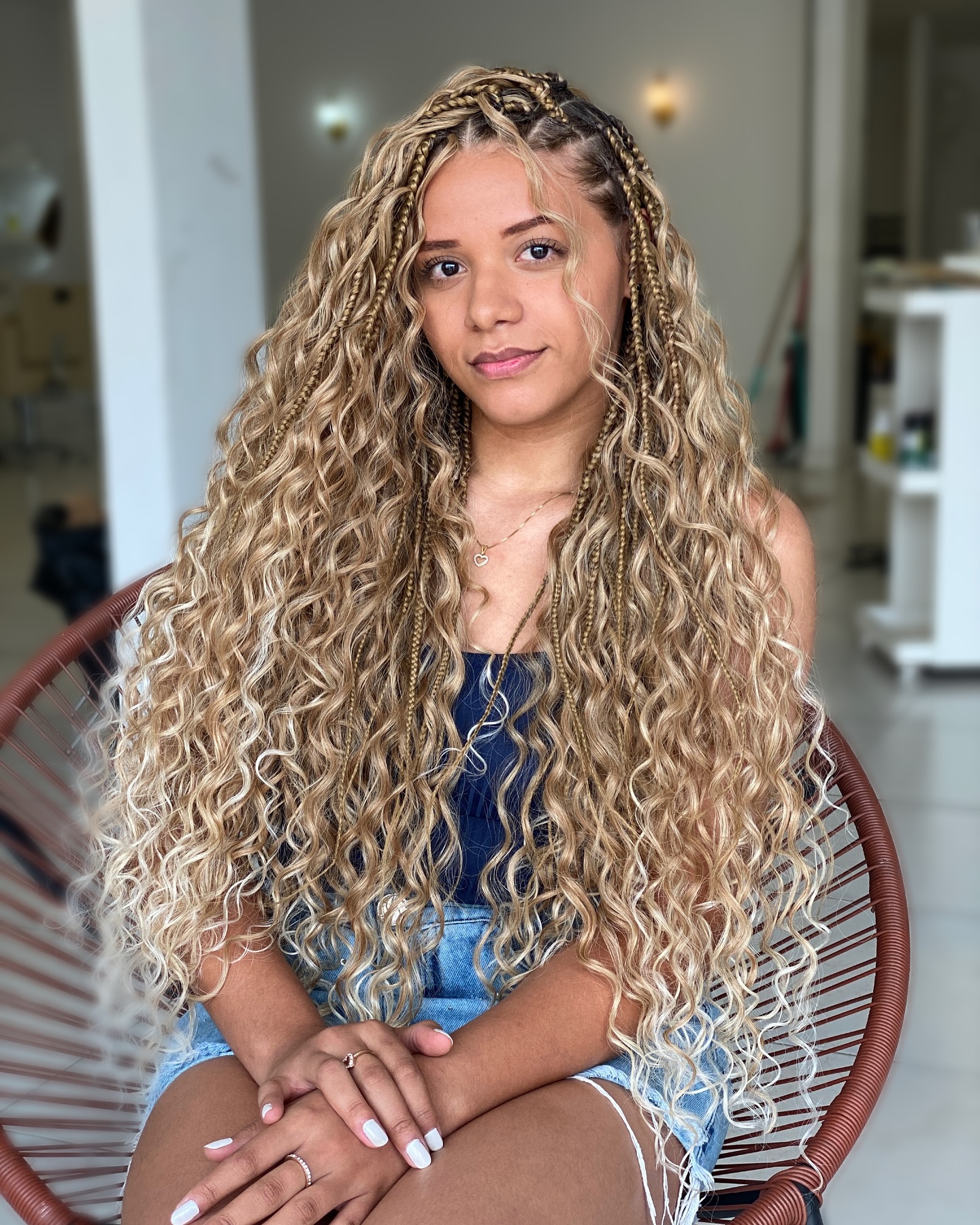 Golden Spiral Curls with Braided Accents