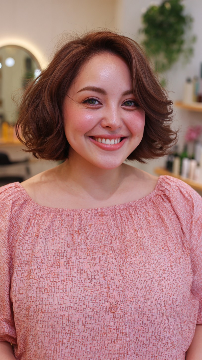 Lush Chestnut Waves with Soft Volume