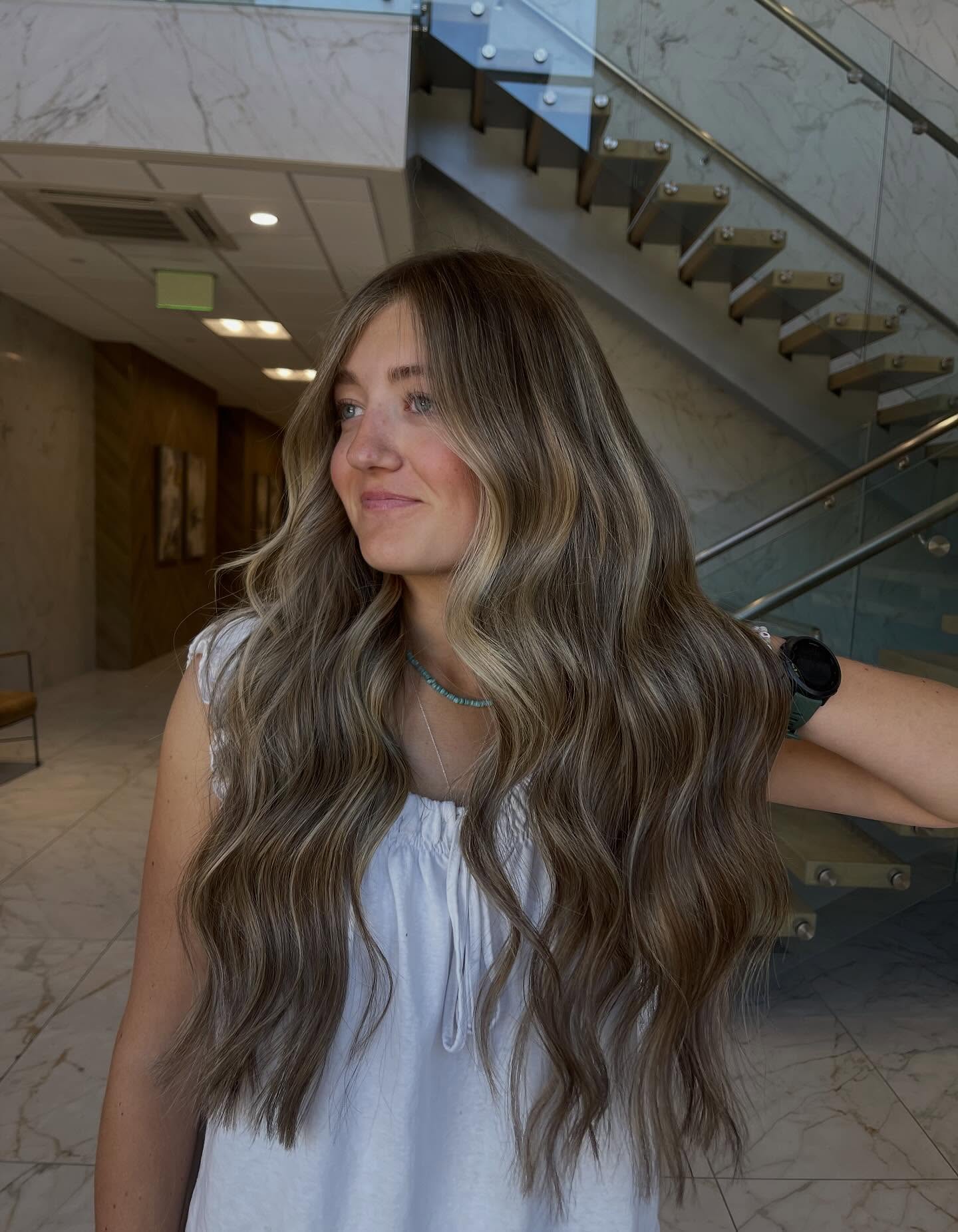 Luxurious Bronde Waves with Soft Movement
