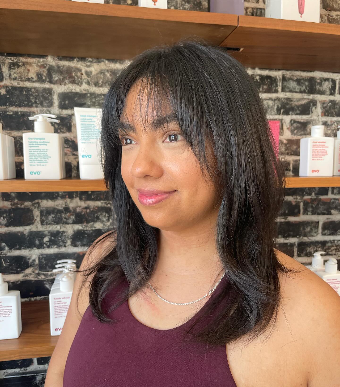 Modern Textured Mid-Length Cut with Soft Bangs