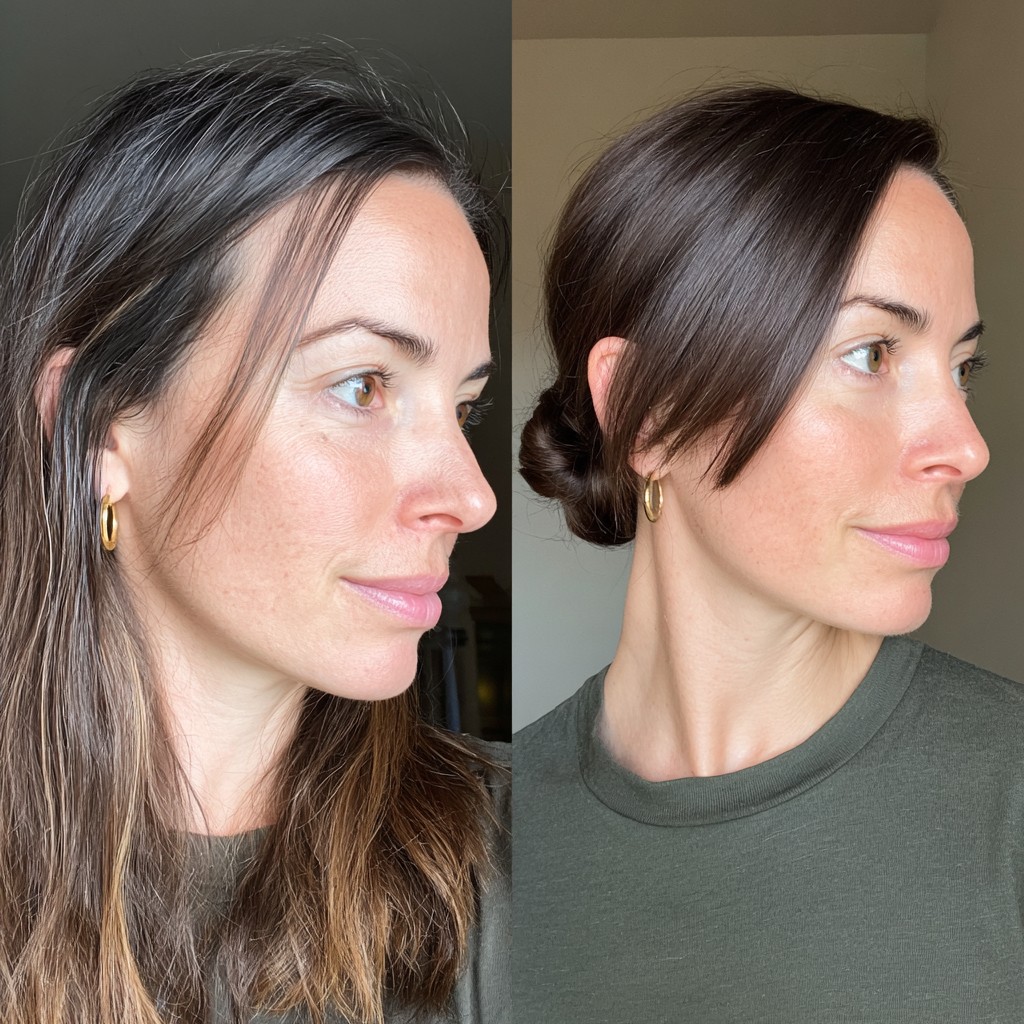 Refined Chestnut Low Bun for Moist Weather