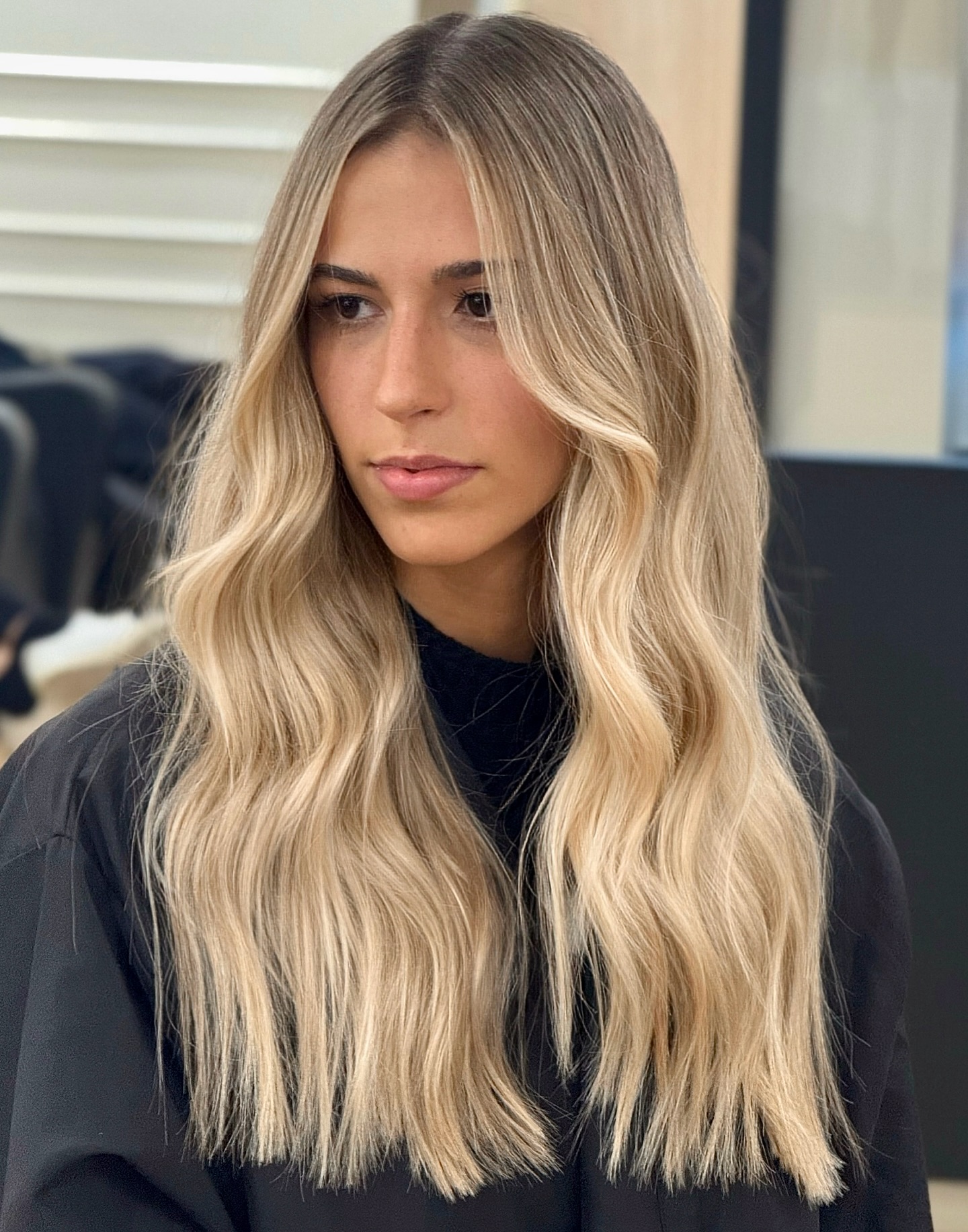 Soft Beige Blonde with Subtle Face-Framing Highlights