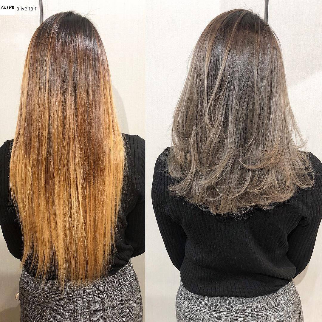 Stylish Mid-Length Textured Cut with Ashy Undertones