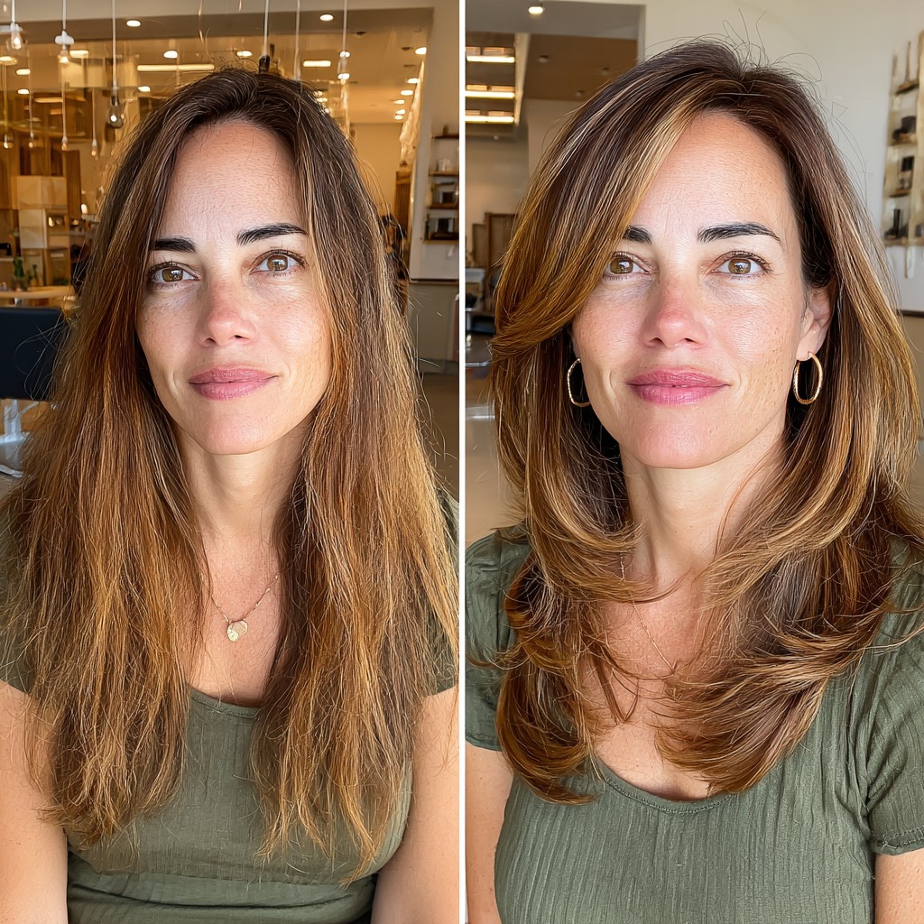 Stylish Textured Layered Cut with Warm Highlights