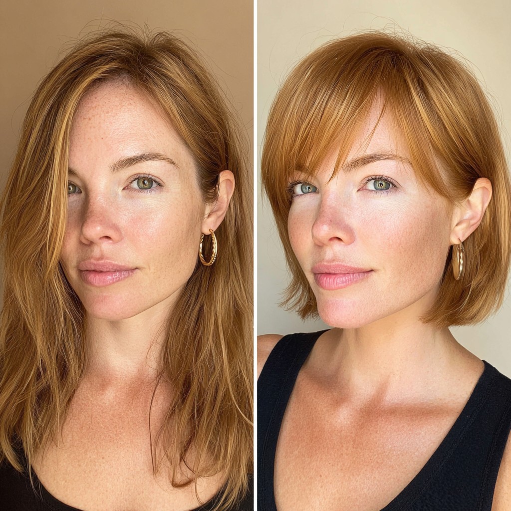 Sun-Kissed Blonde Bob with Precision Fringe