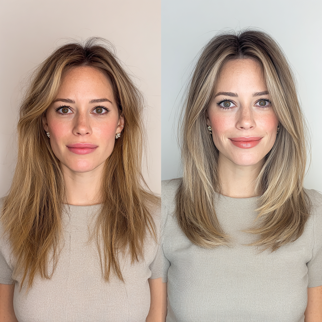 Textured Mid-Length Cut with Subtle Balayage