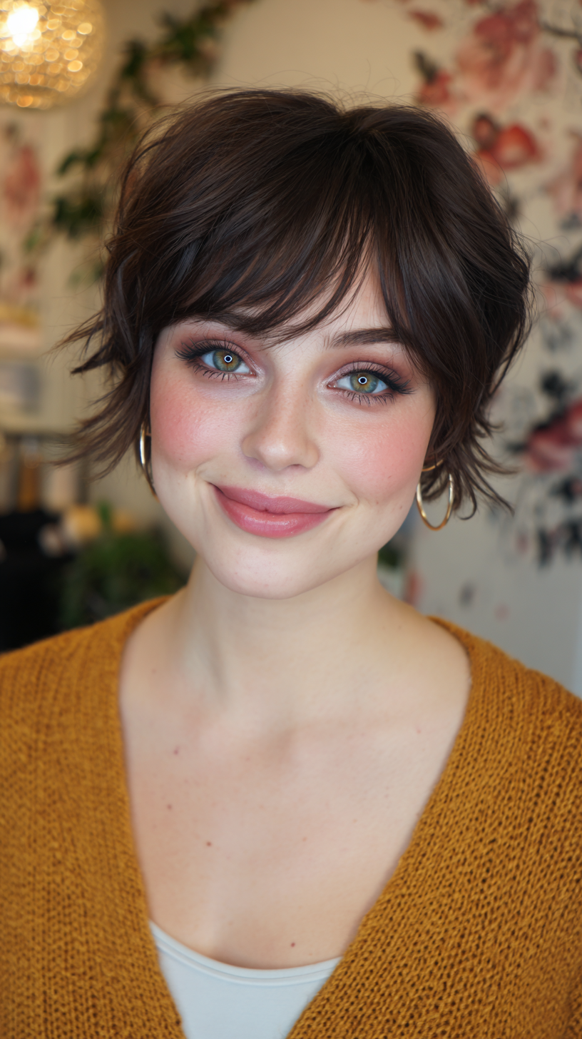 Textured Short Pixie Cut with Soft Bangs
