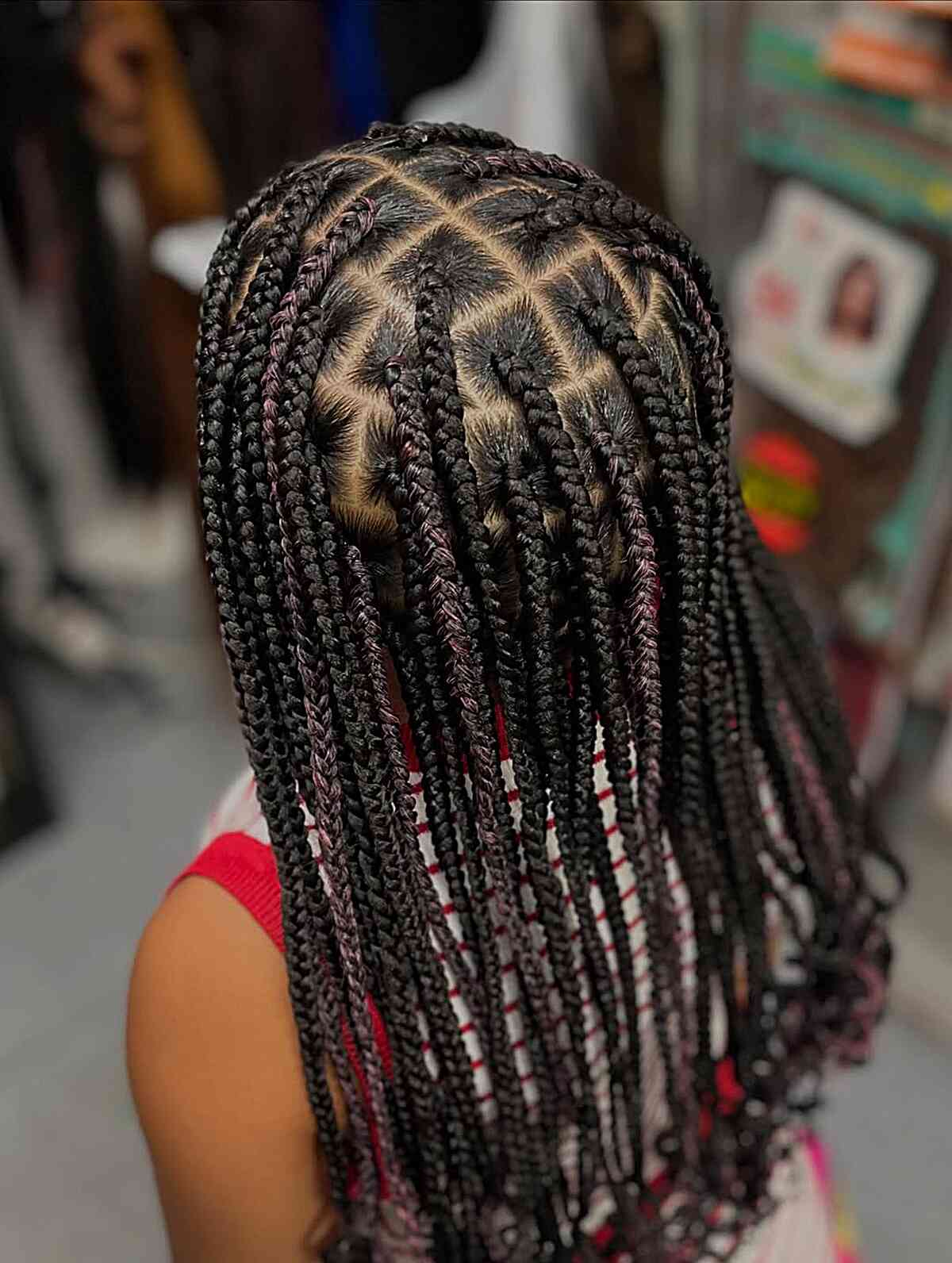 Vibrant Box Braids for Kids