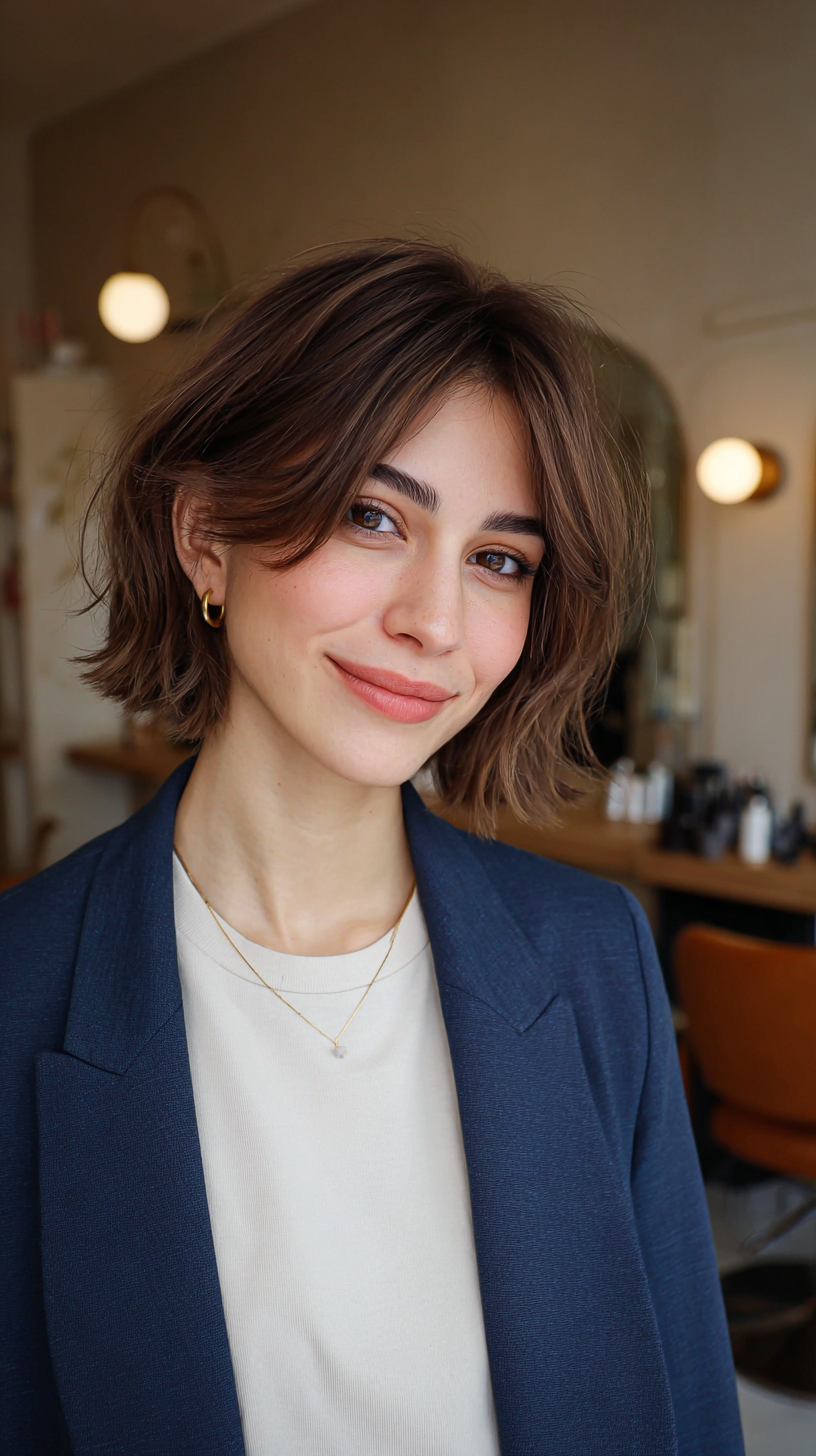 Chic Layered Bob with Curtain Bangs