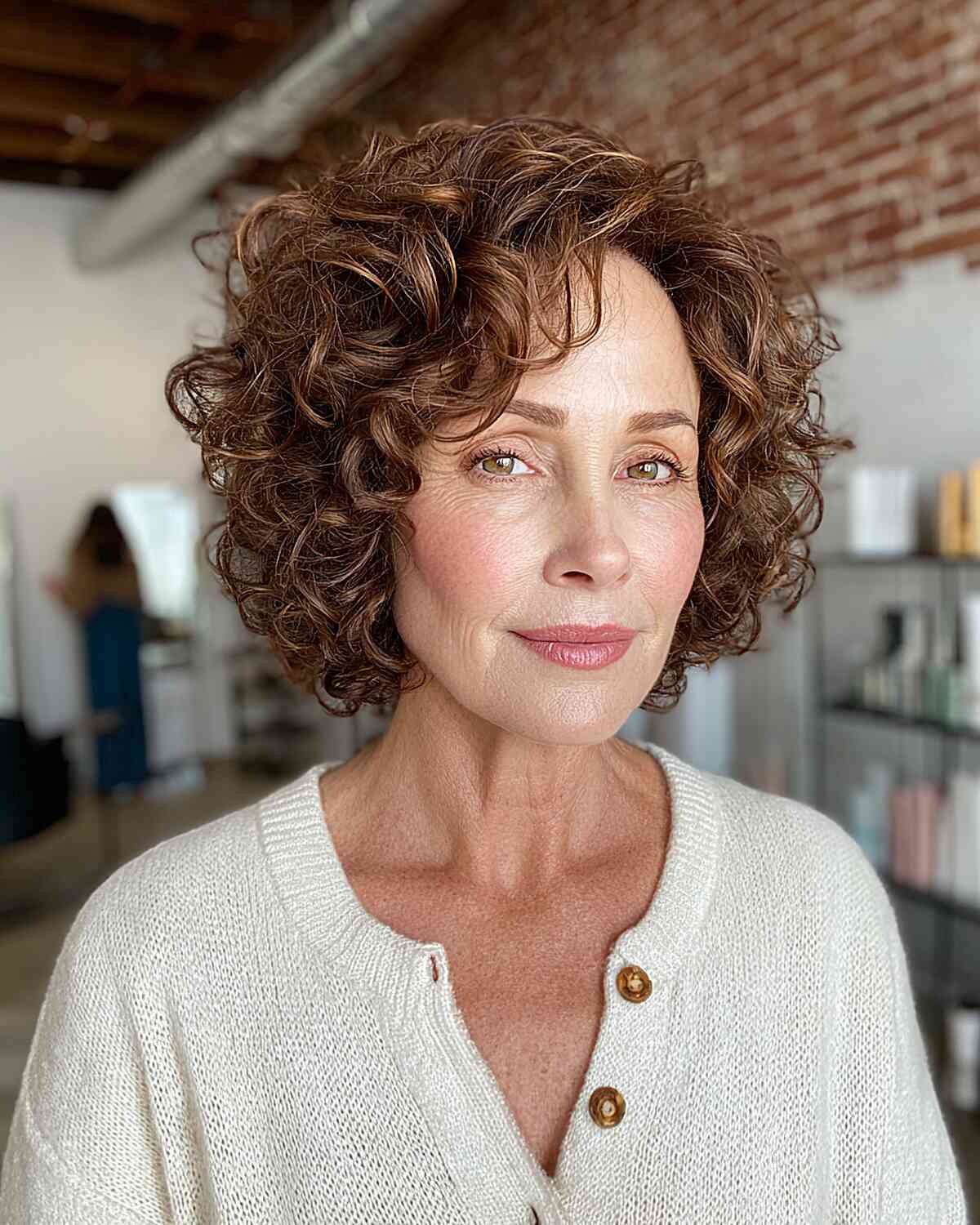 Charming Short Curly Cut for Mature Women