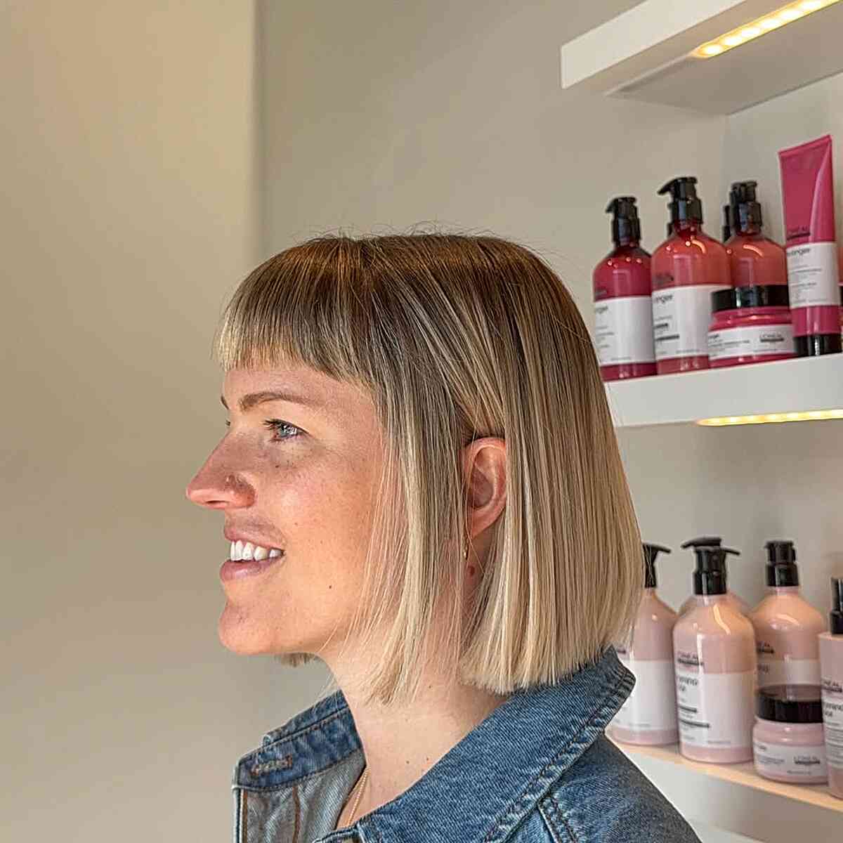 Chic Blunt Bob with Textured Bangs