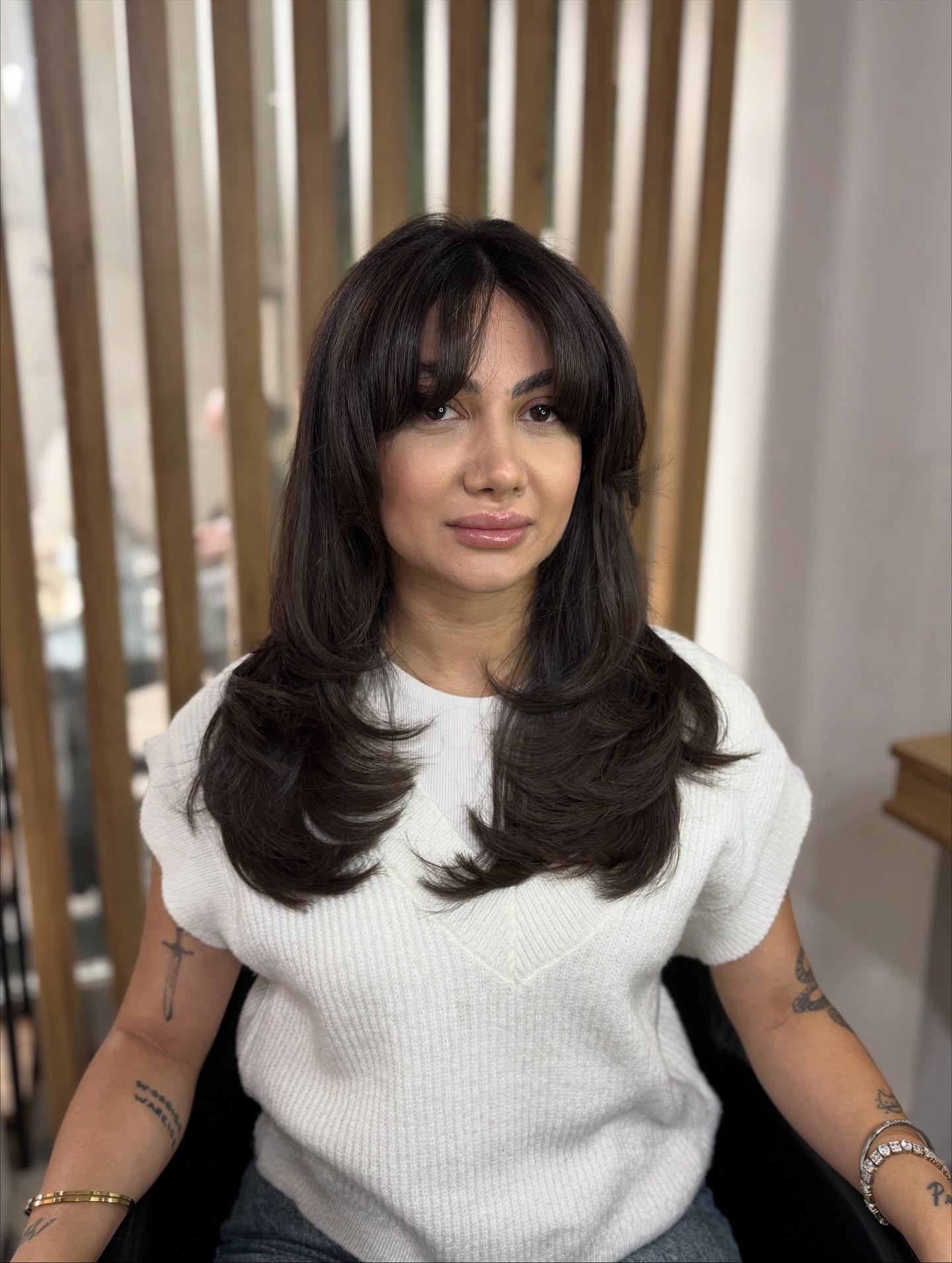 Chic Layered Cut with Soft Bangs