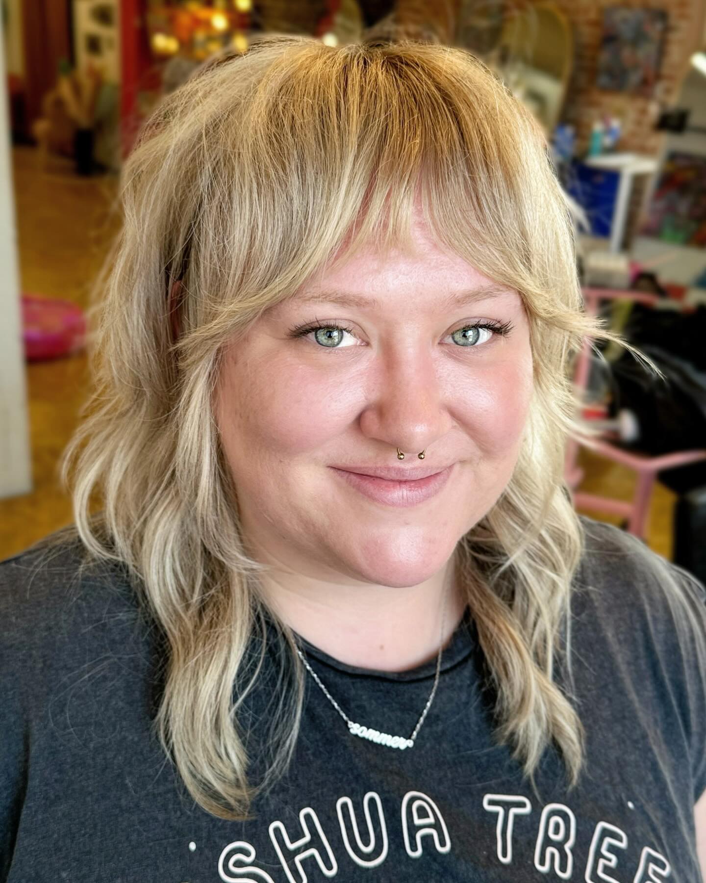 Chic Layered Shag with Soft Bangs