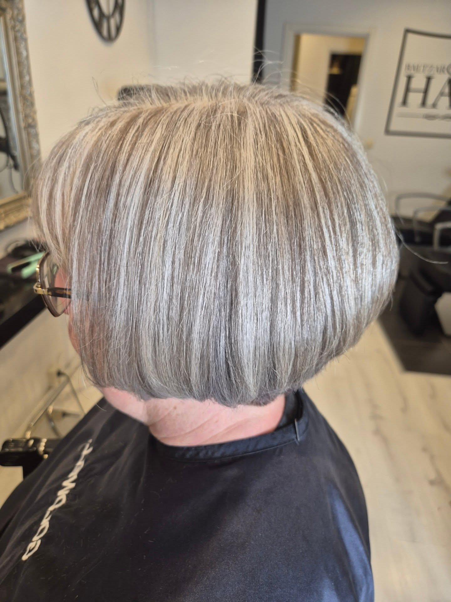 Contemporary Silver Rounded Bob with Weighted Outline