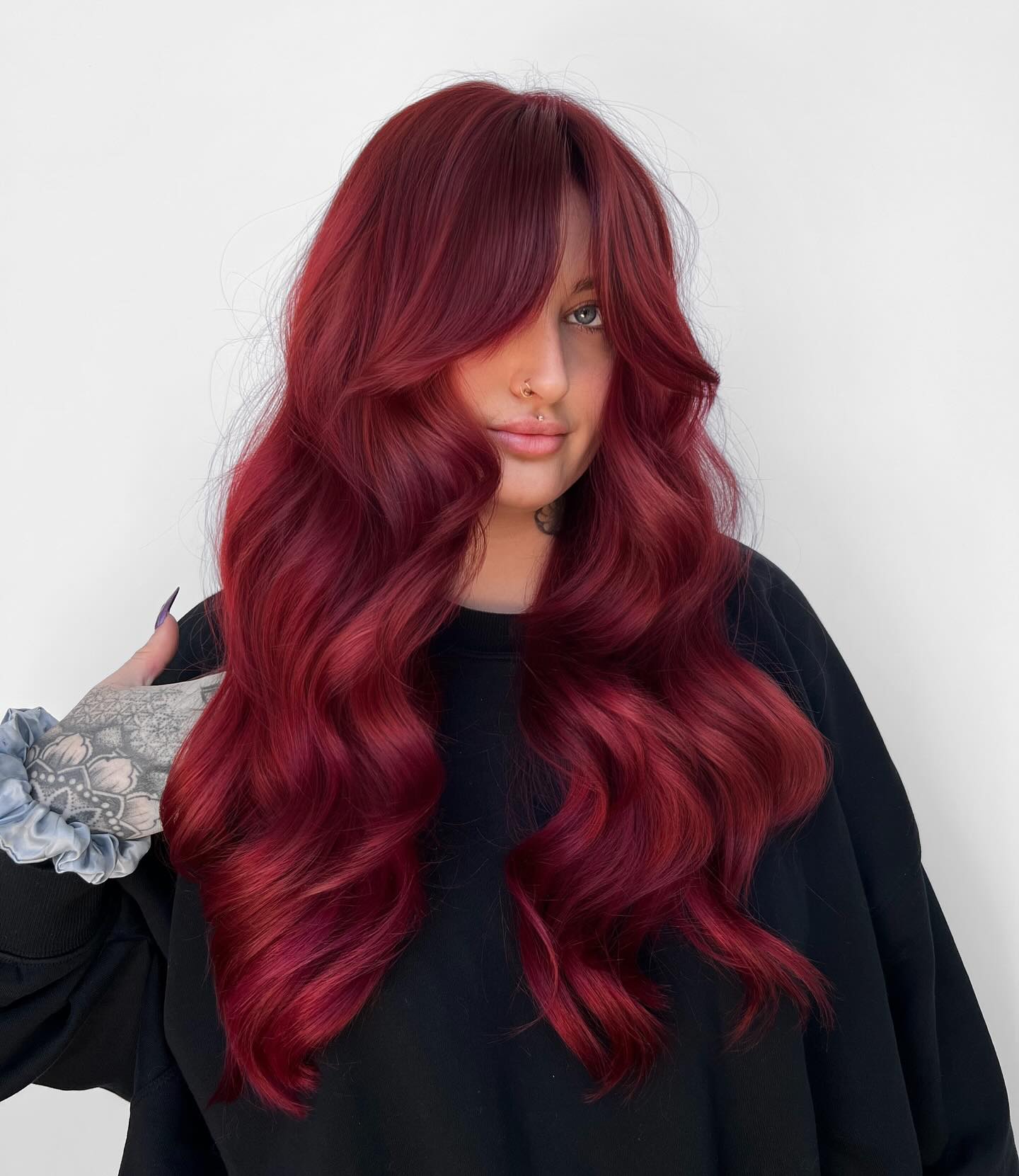 Deep Burgundy Cascading Curls