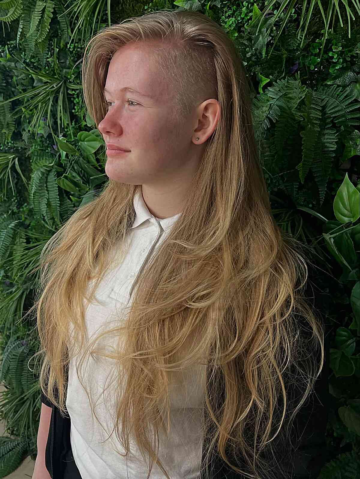 Edgy Long Hair with Shaved Sides