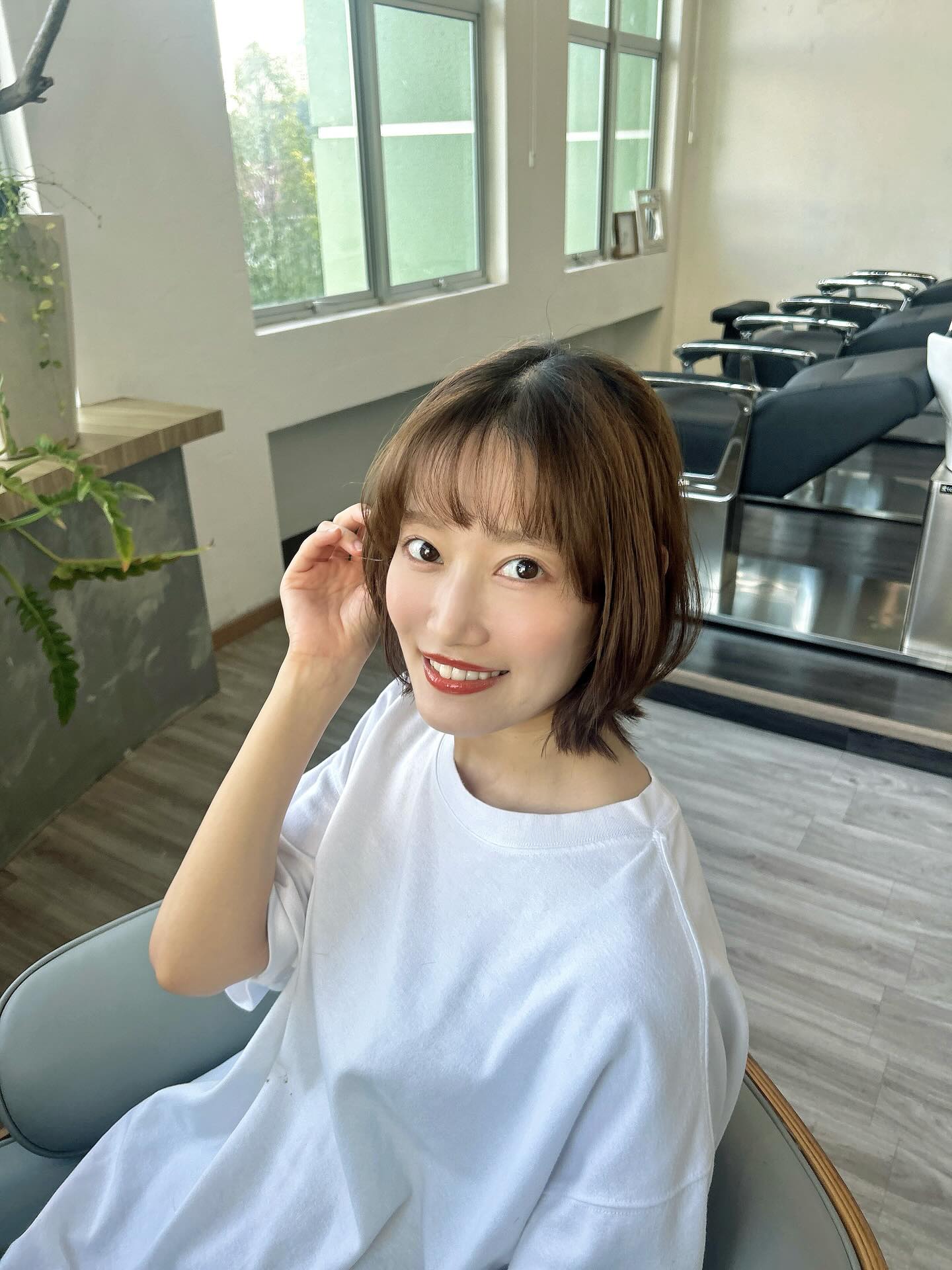 Playful Light Brown Bob with Soft Bangs