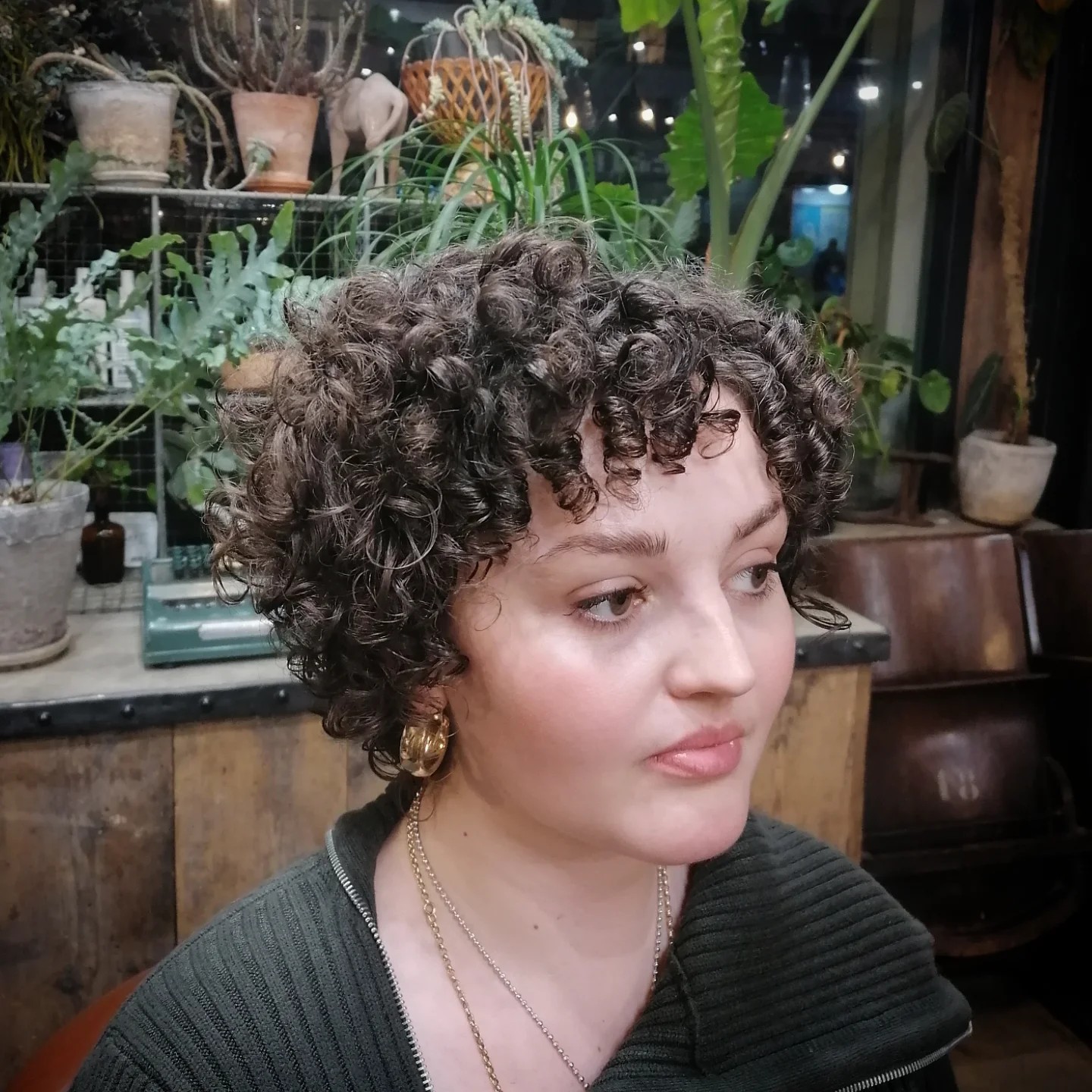 Refined Cappuccino Toned Curly Pixie