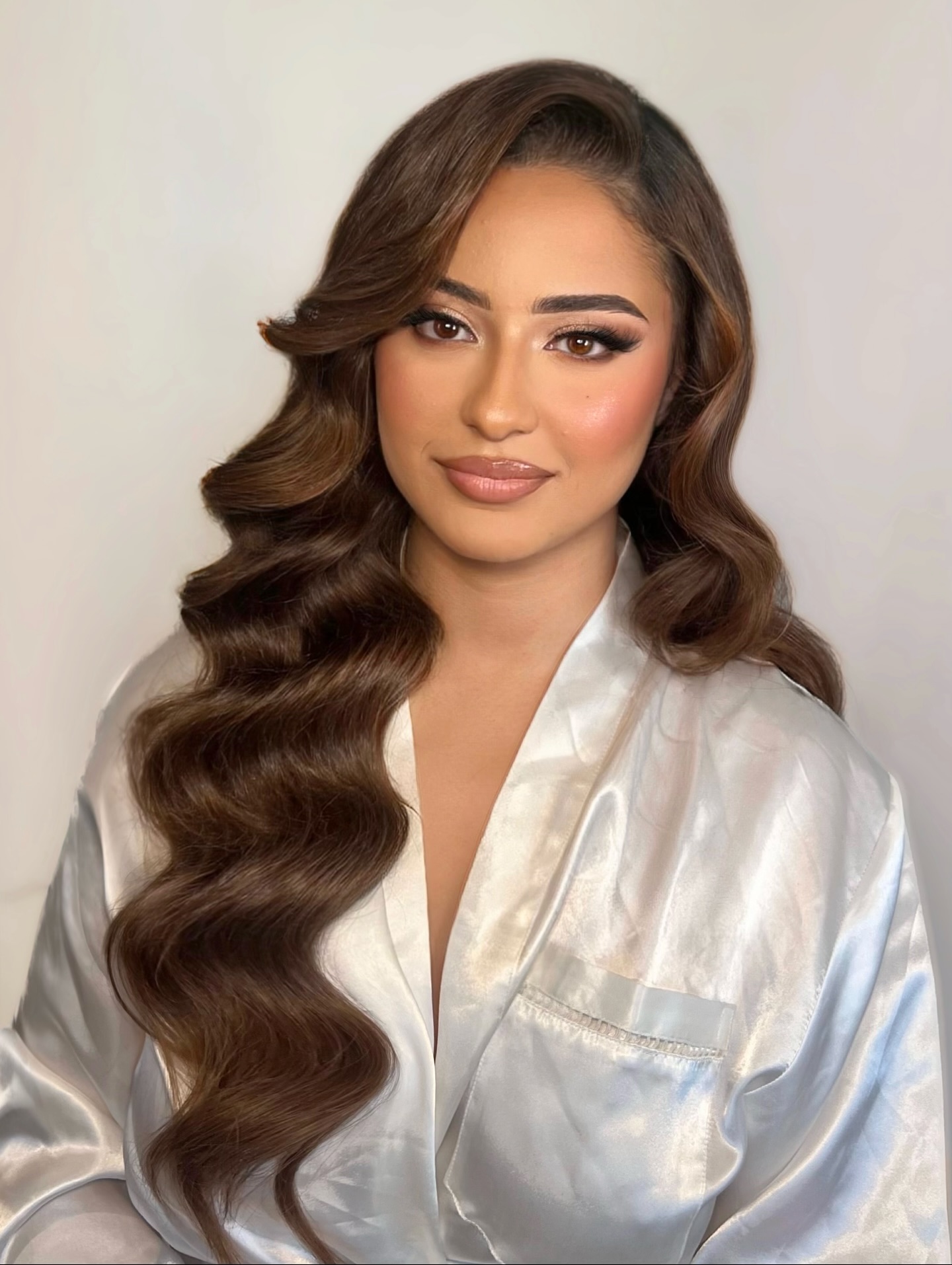 Rich Brunette Waves with Lustrous Shine